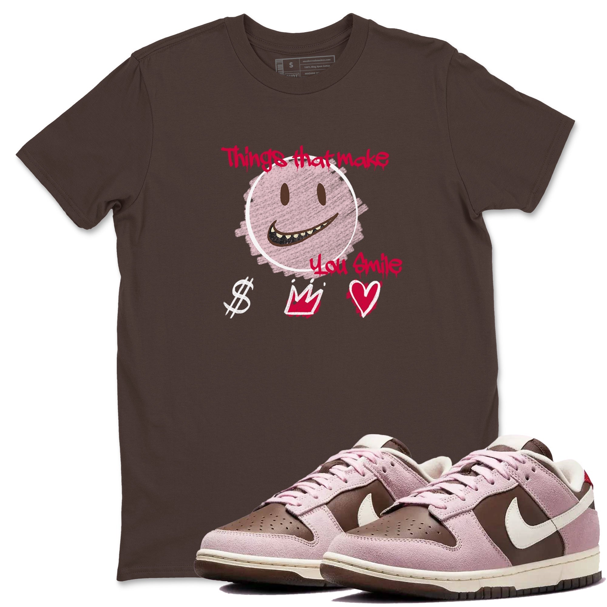 Things That Make You Smile snkmatch Tees - Dunk Cacao Wow And Pink Foam