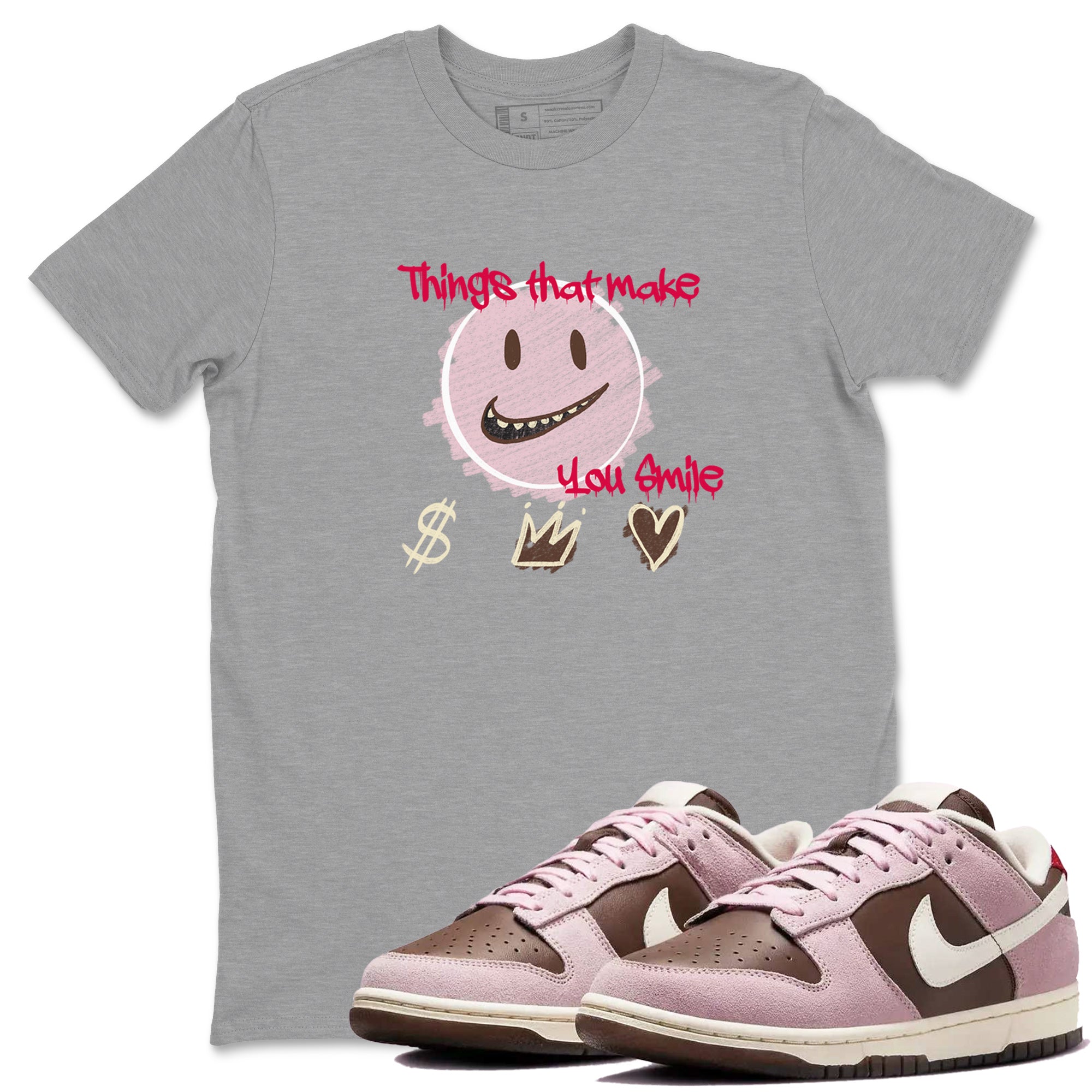 Things That Make You Smile snkmatch Tees - Dunk Cacao Wow And Pink Foam