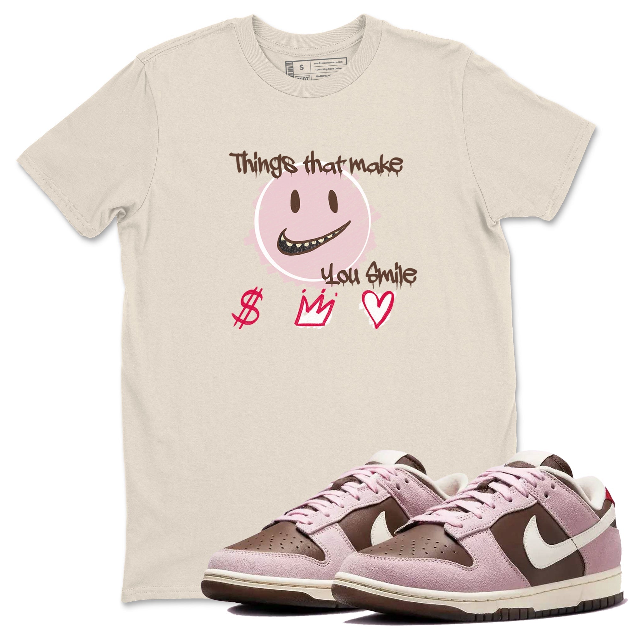 Things That Make You Smile snkmatch Tees - Dunk Cacao Wow And Pink Foam