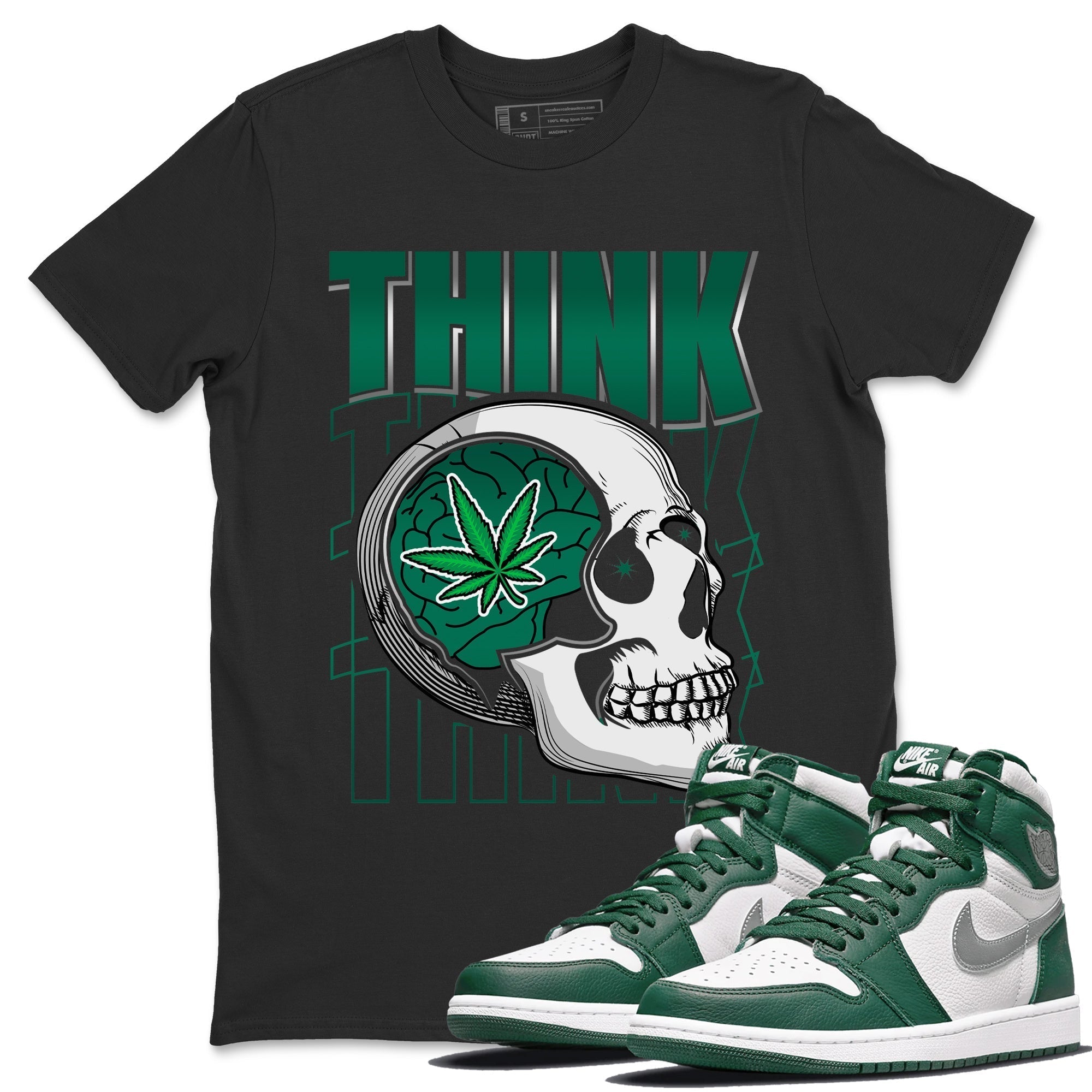 Think Skeleton Unisex Tops - Air Jordan 1 Gorge Green