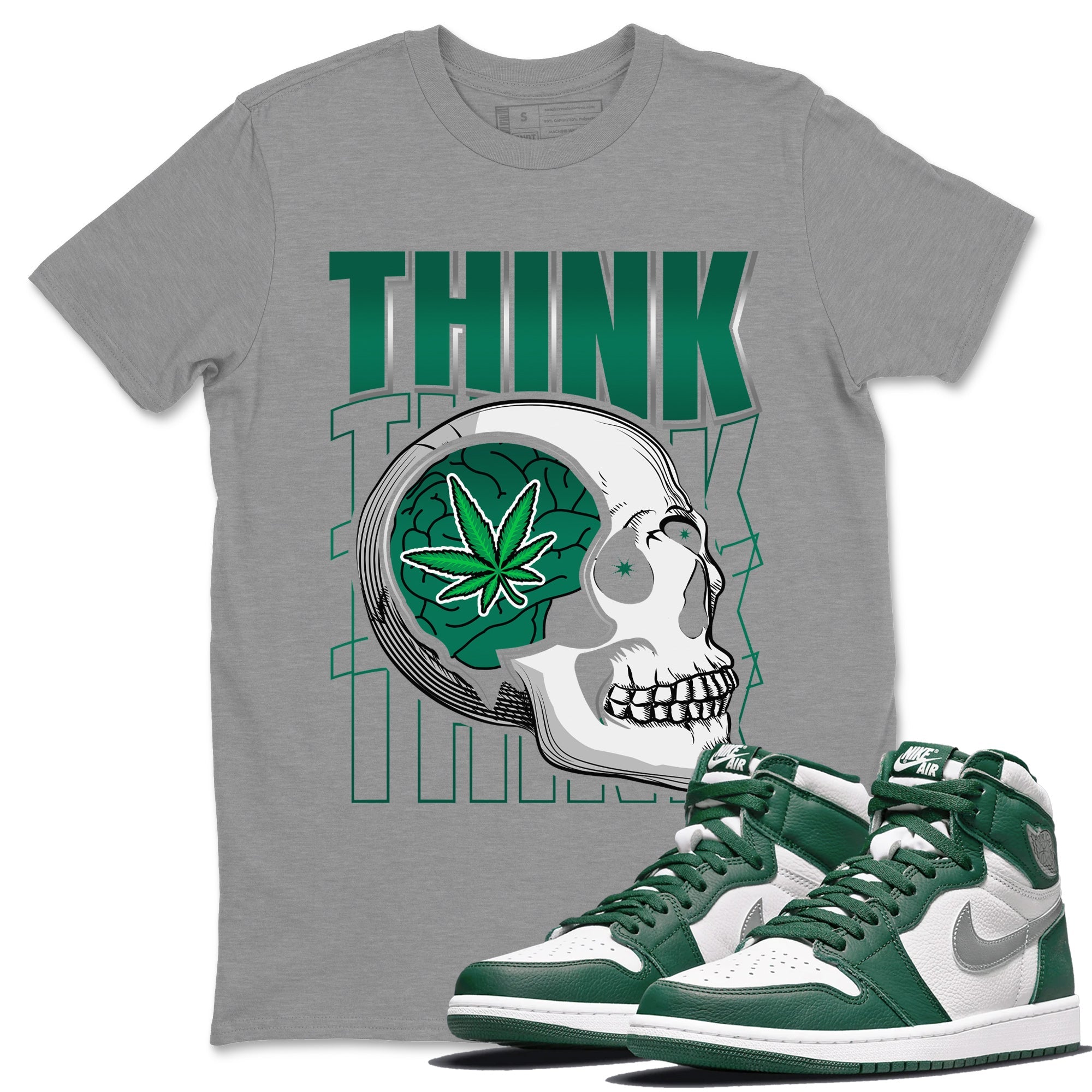 Think Skeleton Unisex Tops - Air Jordan 1 Gorge Green