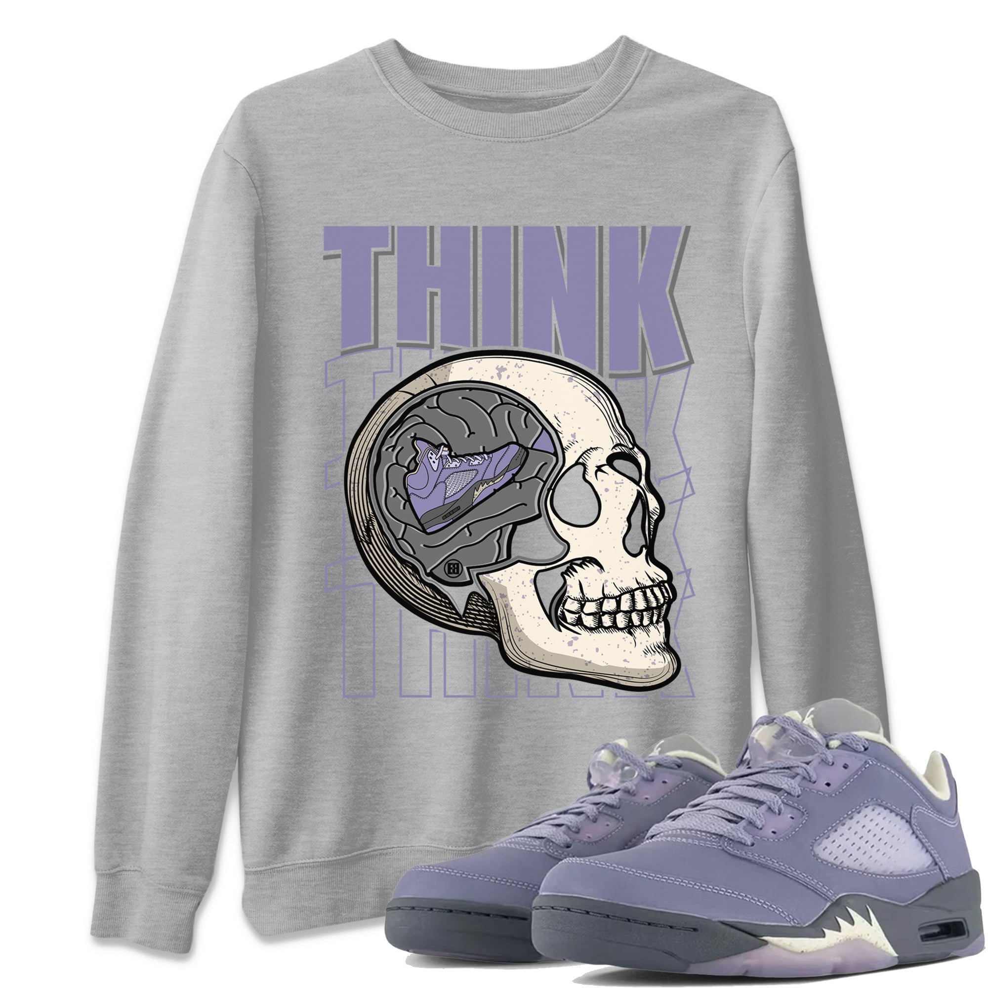 Think Think Think Unisex Tops - Air Jordan 5 Indigo Haze