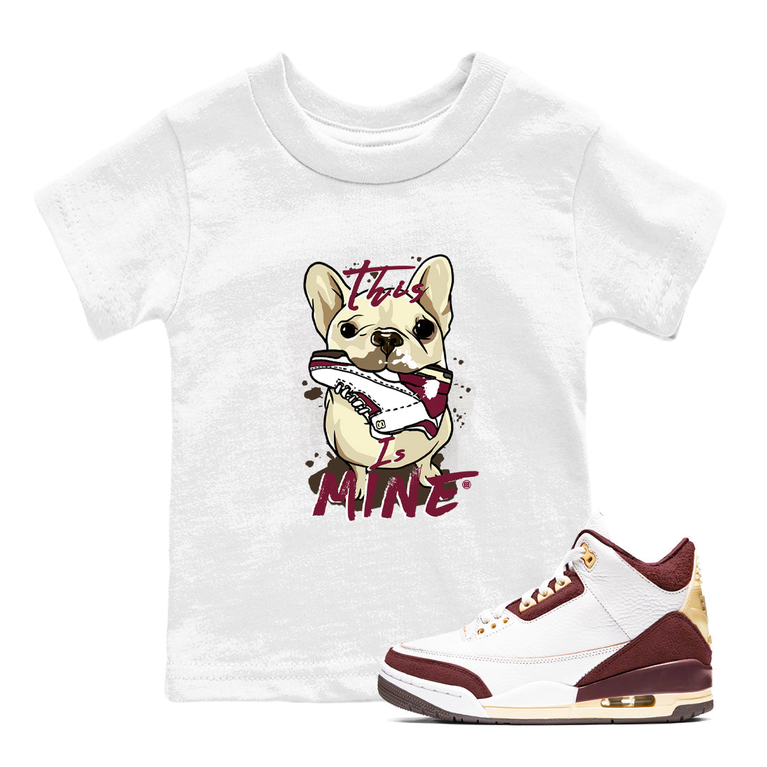 This Is Mine snkmatch Tees Kids - Air Jordan 3 A Ma Maniere x Burgundy Crush