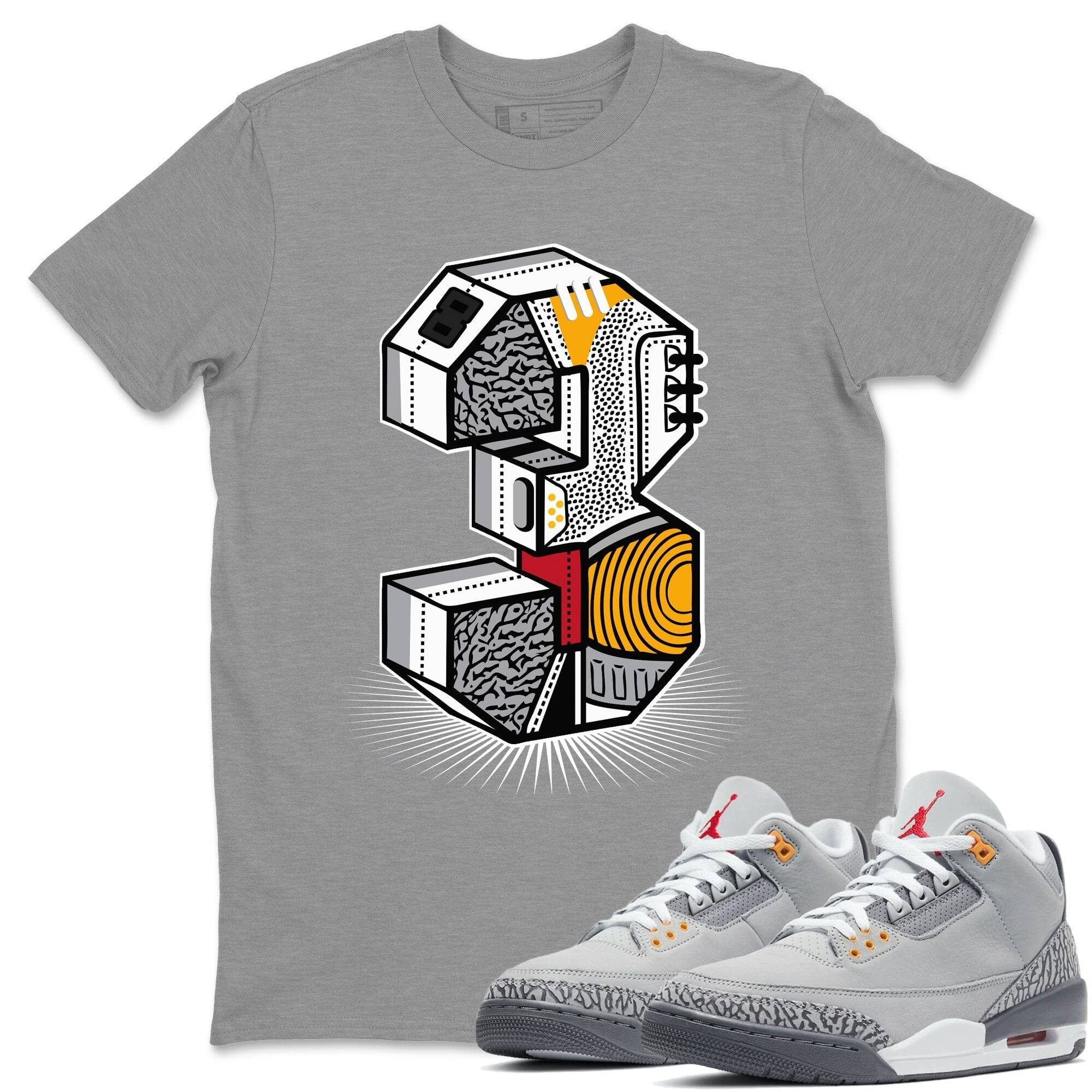 Three Statue Unisex Tops - Air Jordan 3 Cool Grey