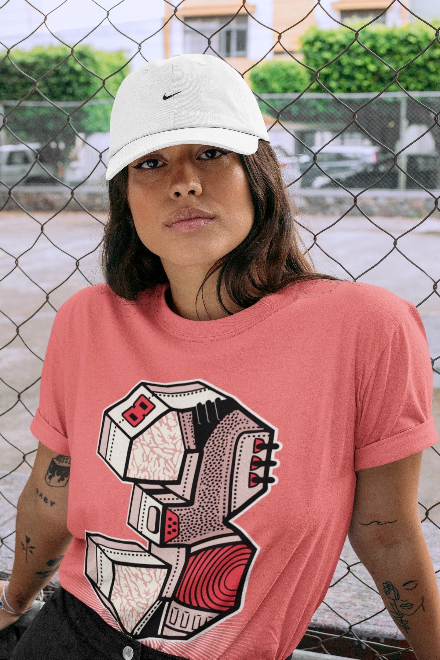 Three Statue Unisex Tops - Air Jordan 3 Rust Pink