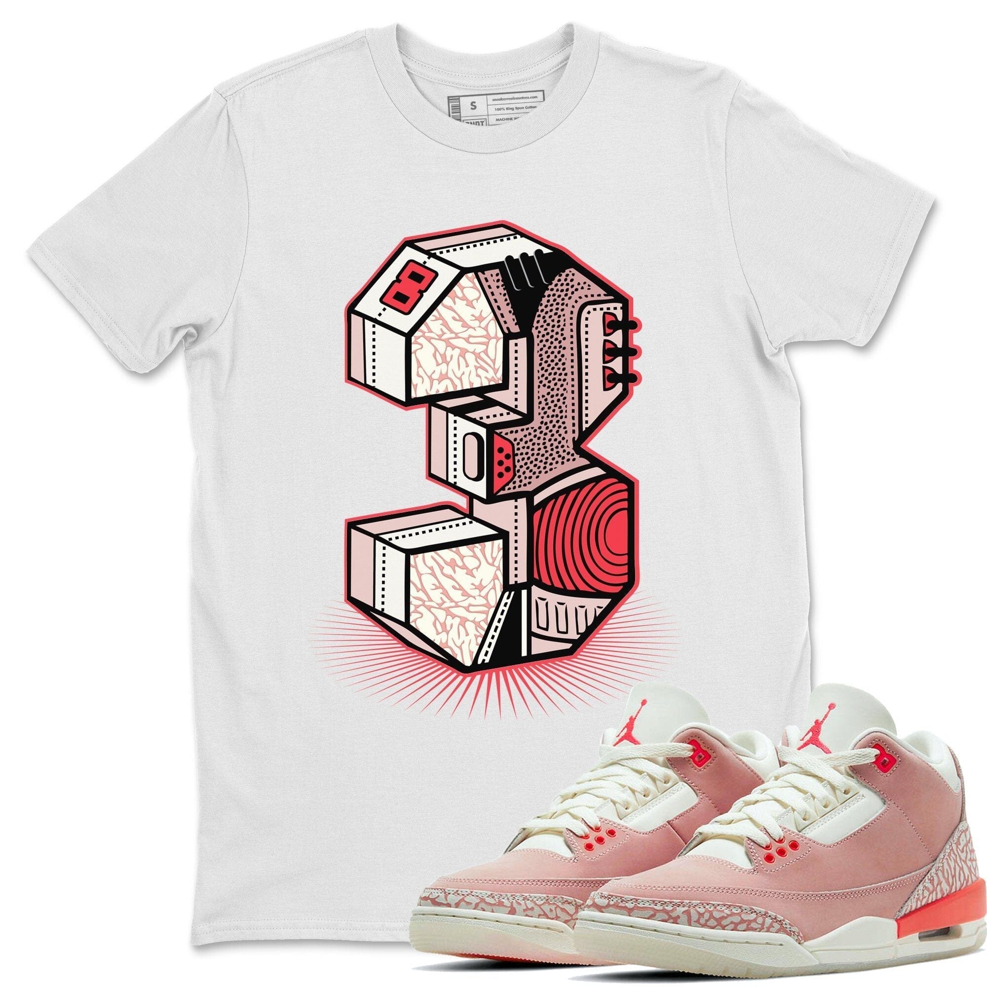 Three Statue Unisex Tops - Air Jordan 3 Rust Pink