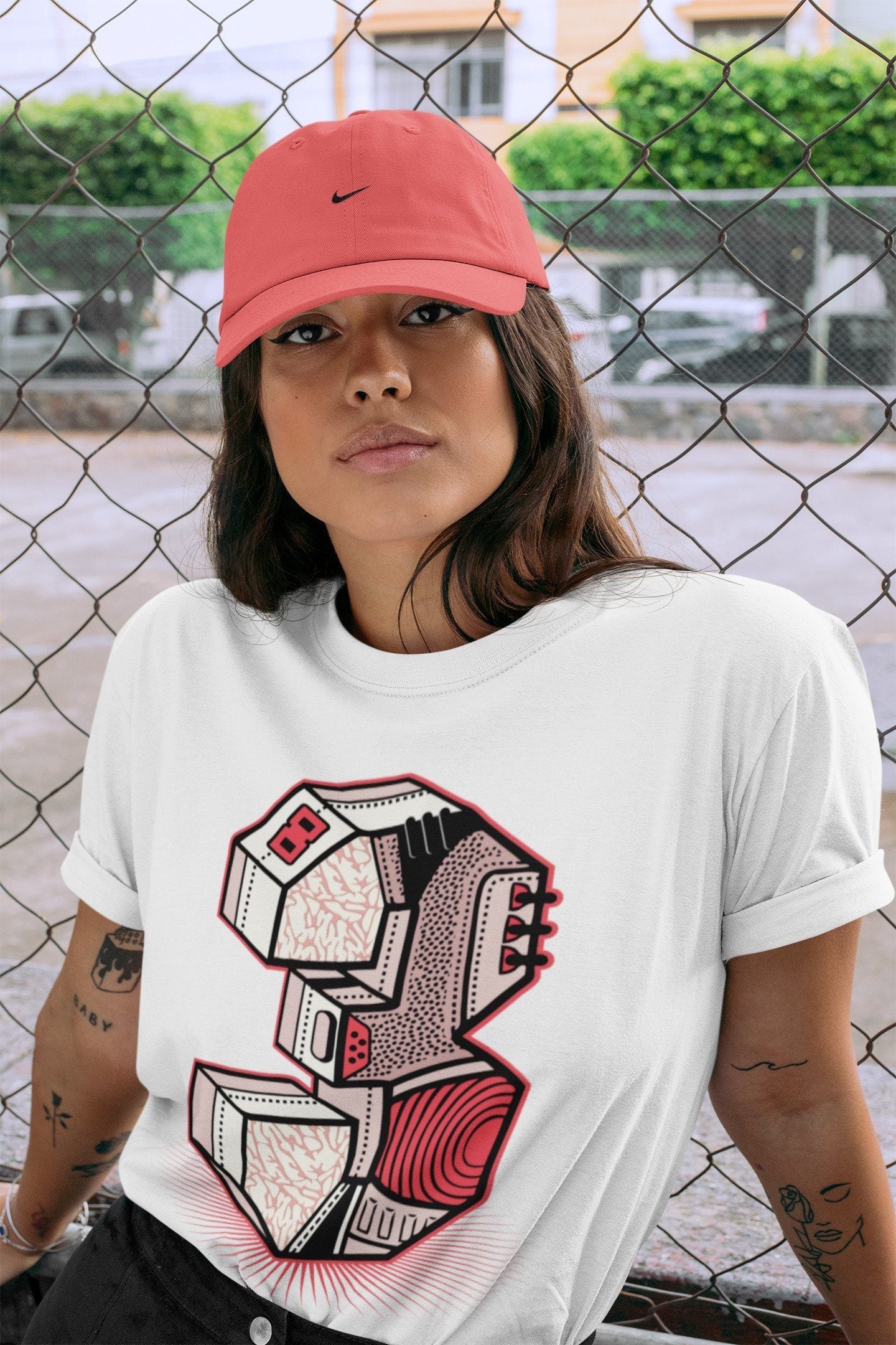 Three Statue Unisex Tops - Air Jordan 3 Rust Pink