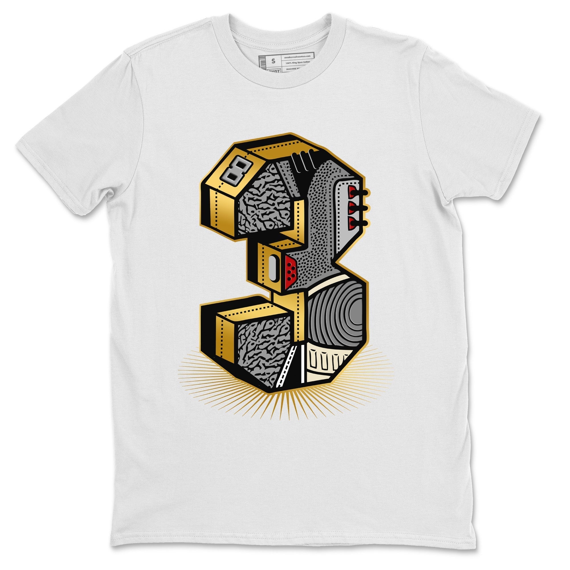Three Statue Unisex Tops - Air Jordan 3 Black Gold