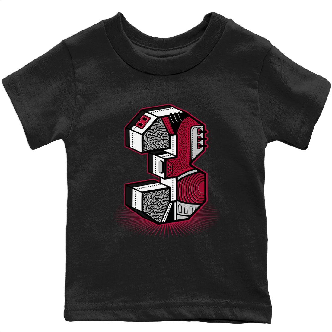 Three Statue Kids Tops - Air Jordan 3 Cardinal