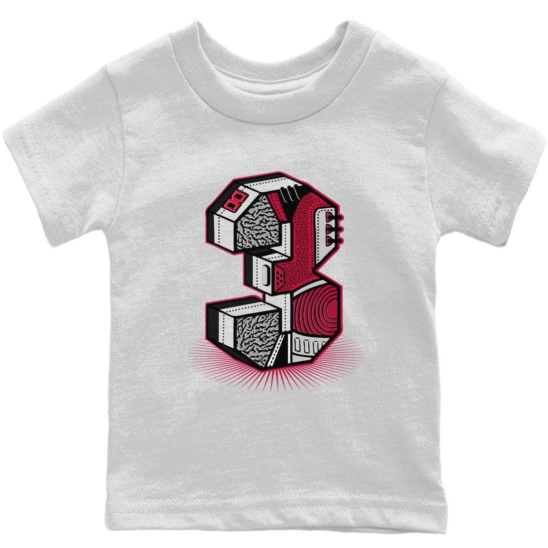 Three Statue Kids Tops - Air Jordan 3 Cardinal
