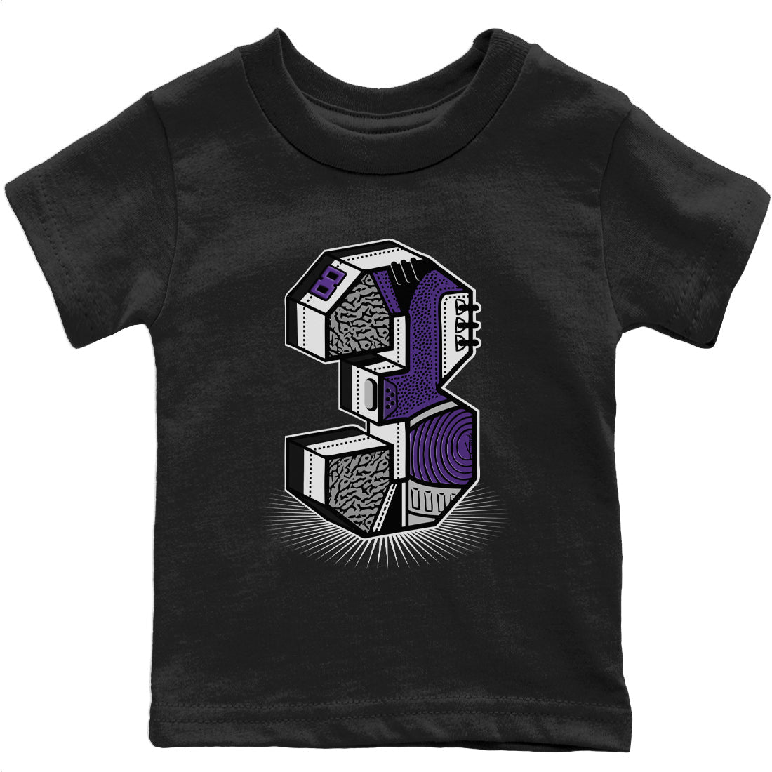 Three Statue Kids Tops - Air Jordan 3 Dark Iris