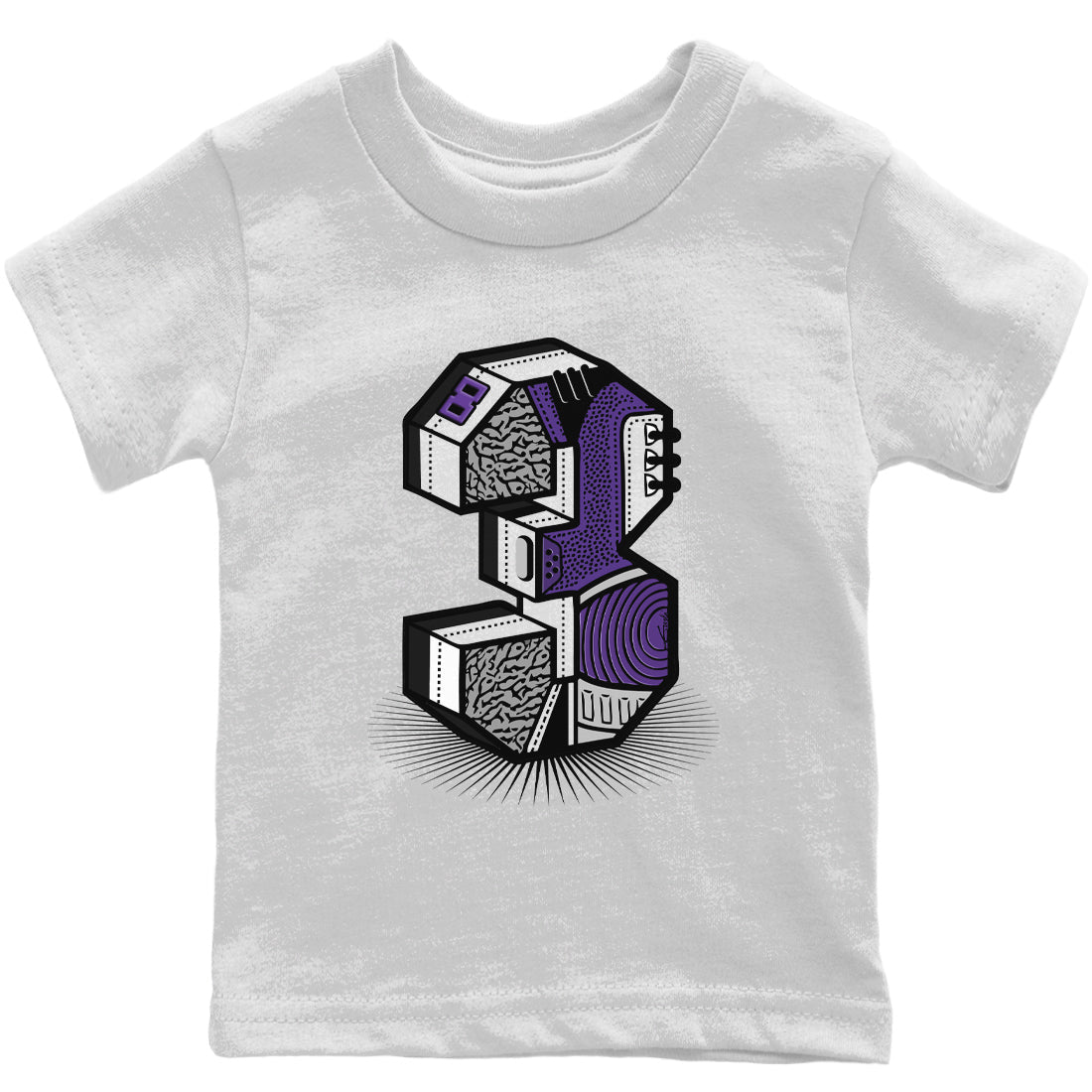 Three Statue Kids Tops - Air Jordan 3 Dark Iris