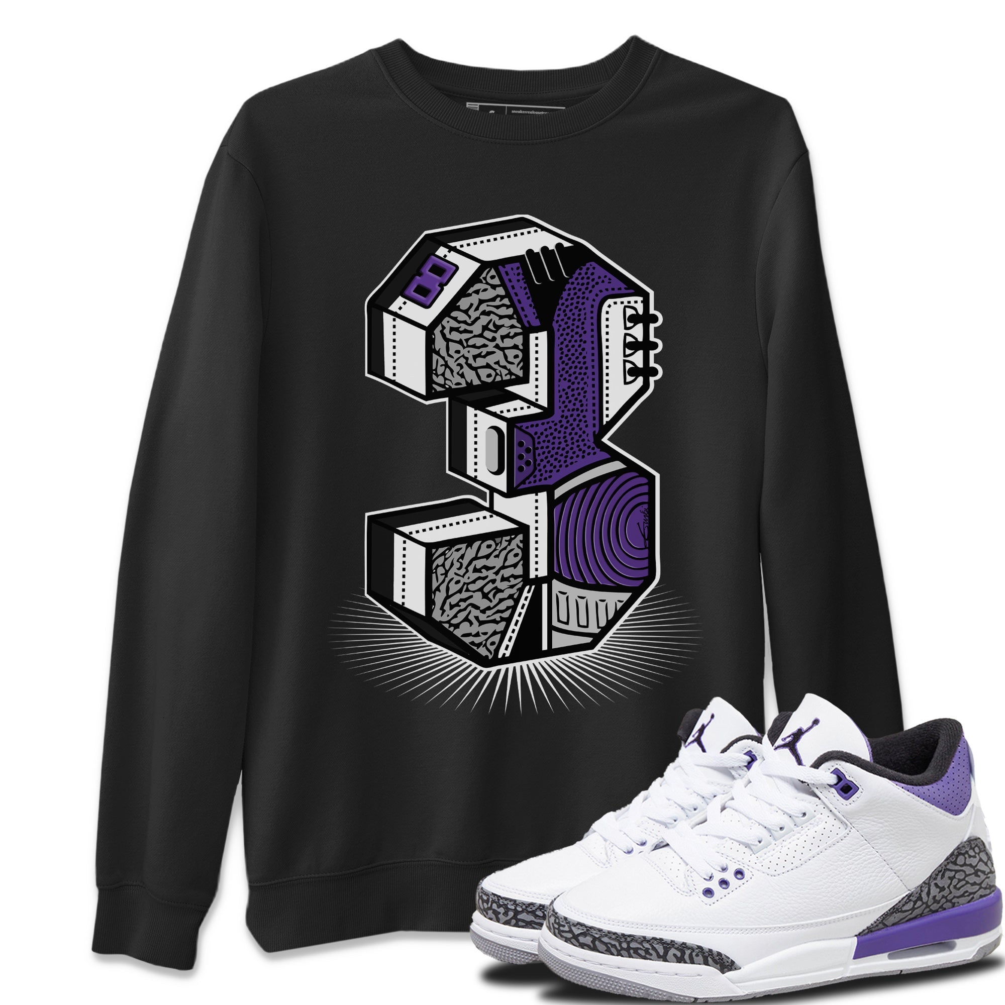 Three Statue Unisex Tops - Air Jordan 3 Dark Iris
