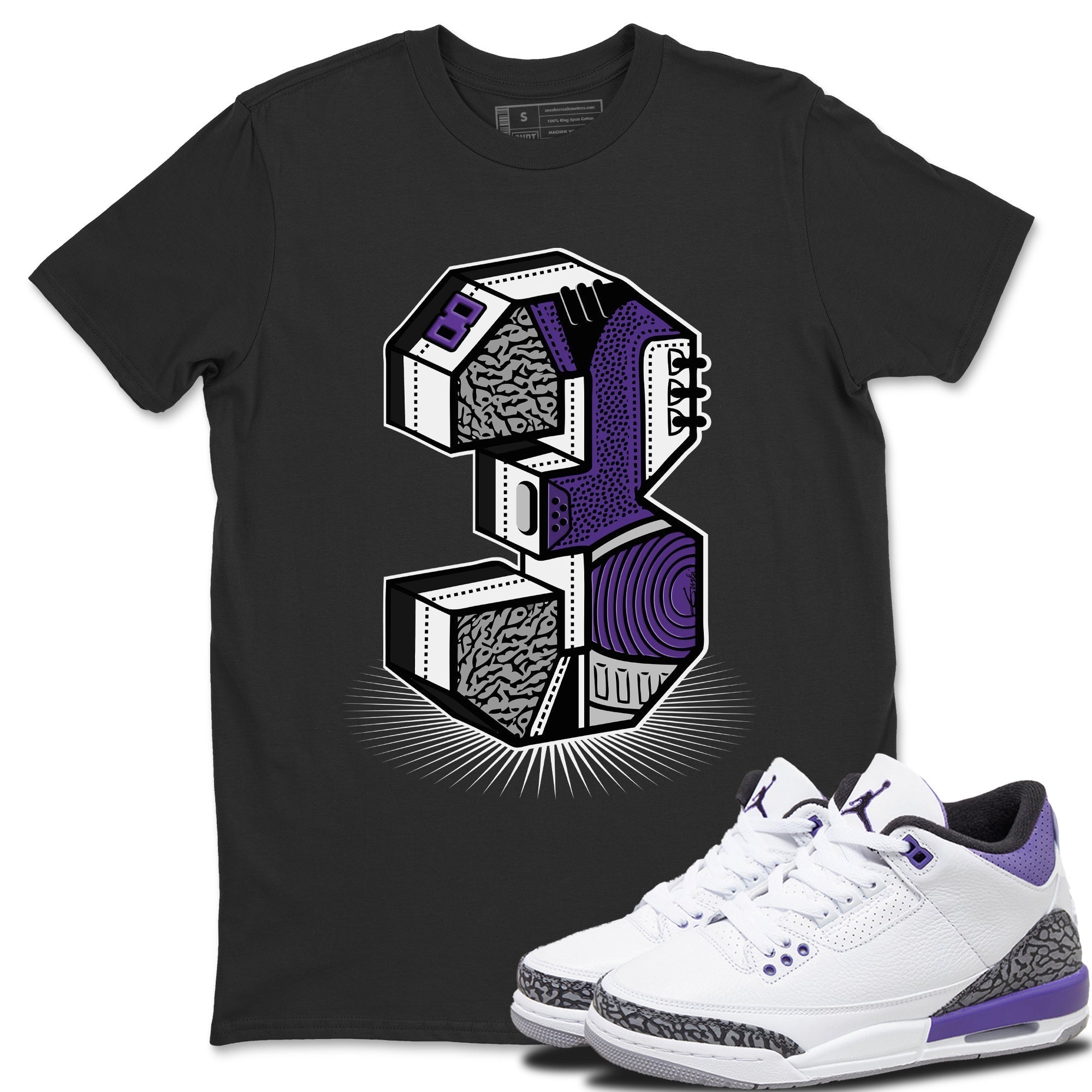 Three Statue Unisex Tops - Air Jordan 3 Dark Iris