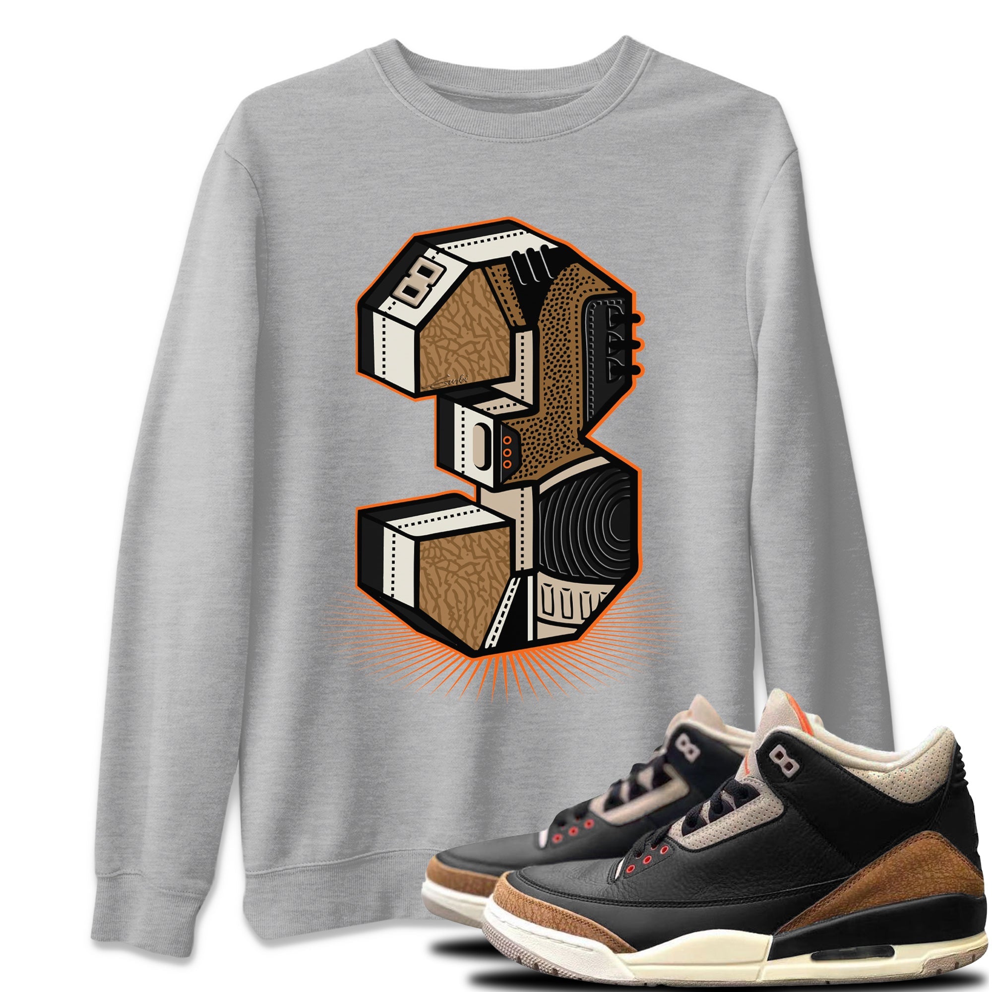 Three Statue Unisex Tops - Air Jordan 3 Desert Elephant