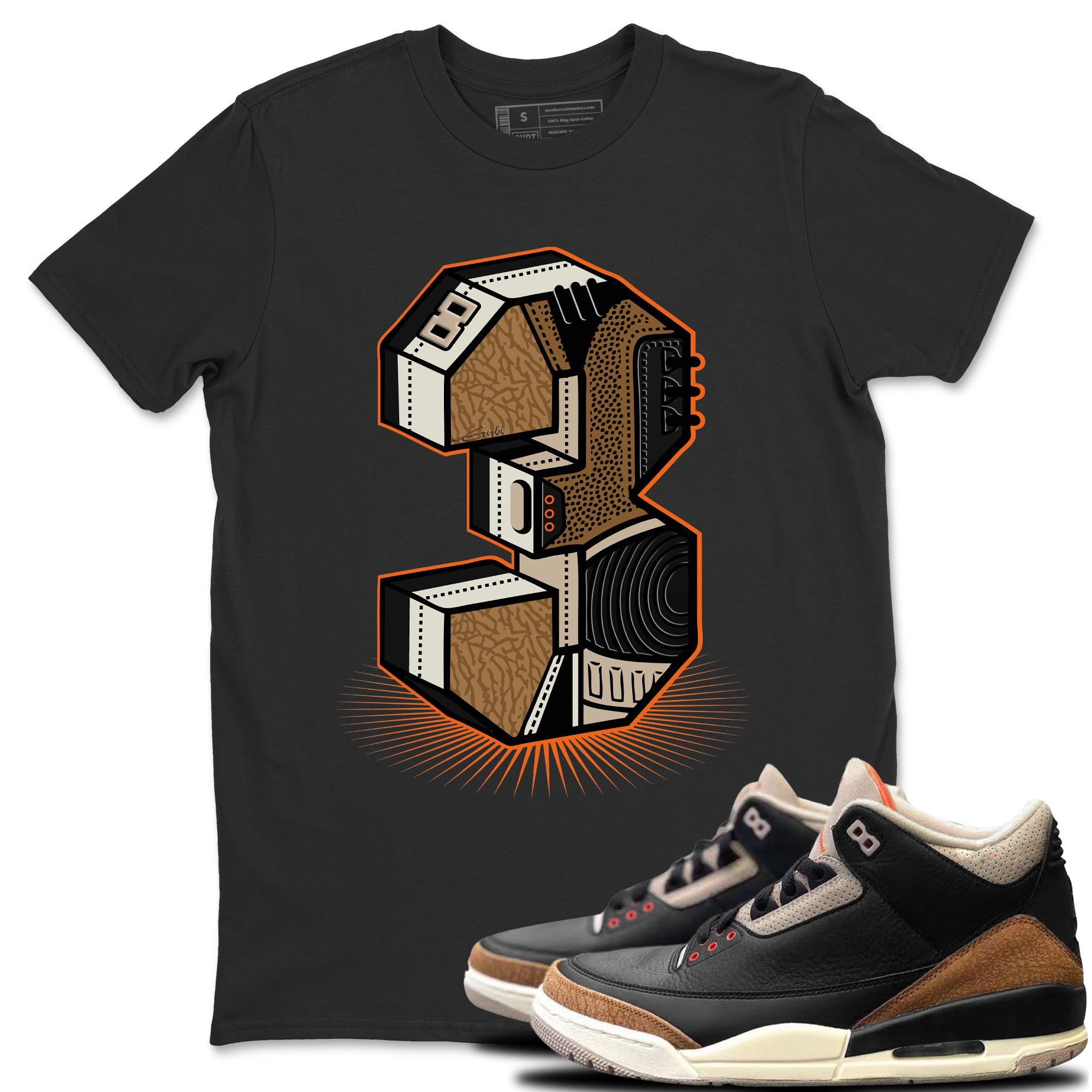 Three Statue Unisex Tops - Air Jordan 3 Desert Elephant