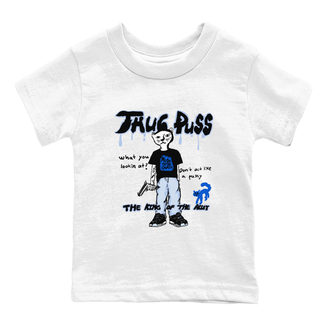 Thug Puss snkmatch Tees Kids - Air Jordan 11 Black and Varsity Royal