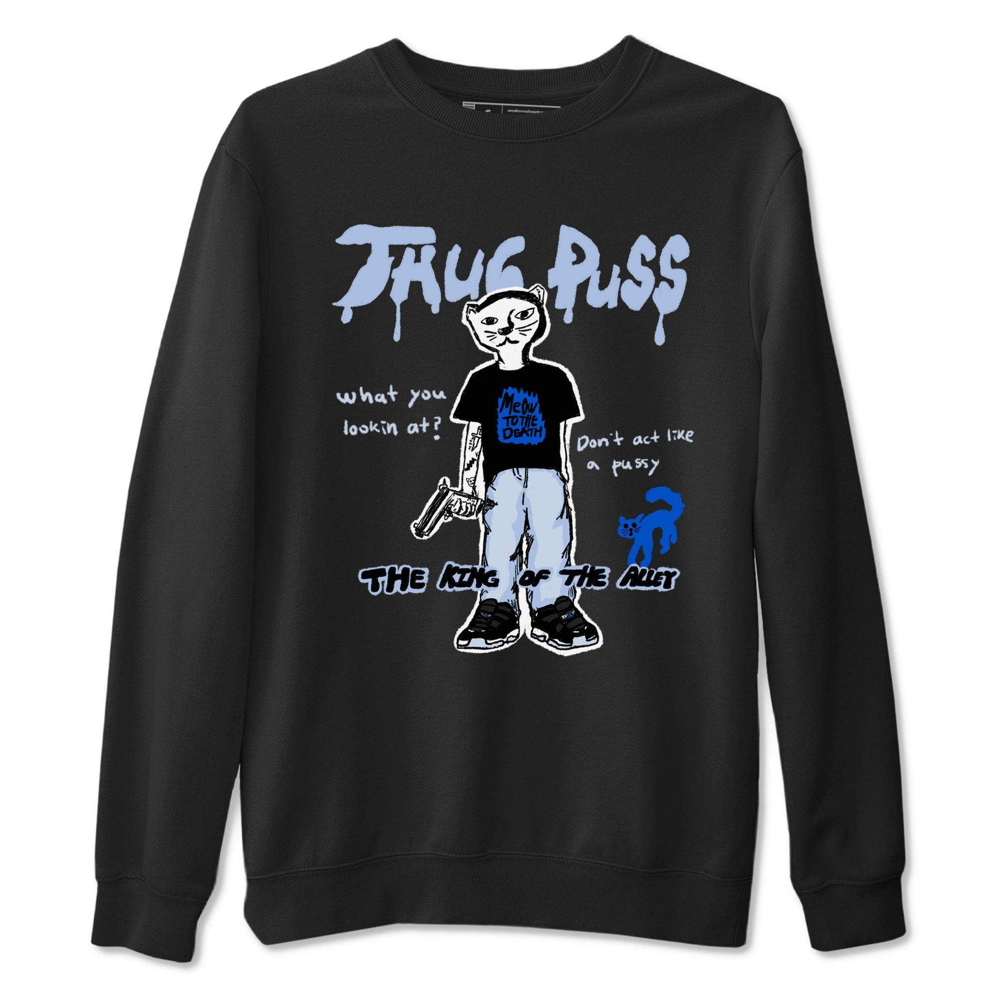 Thug Puss snkmatch Tees - Air Jordan 11 Black and Varsity Royal