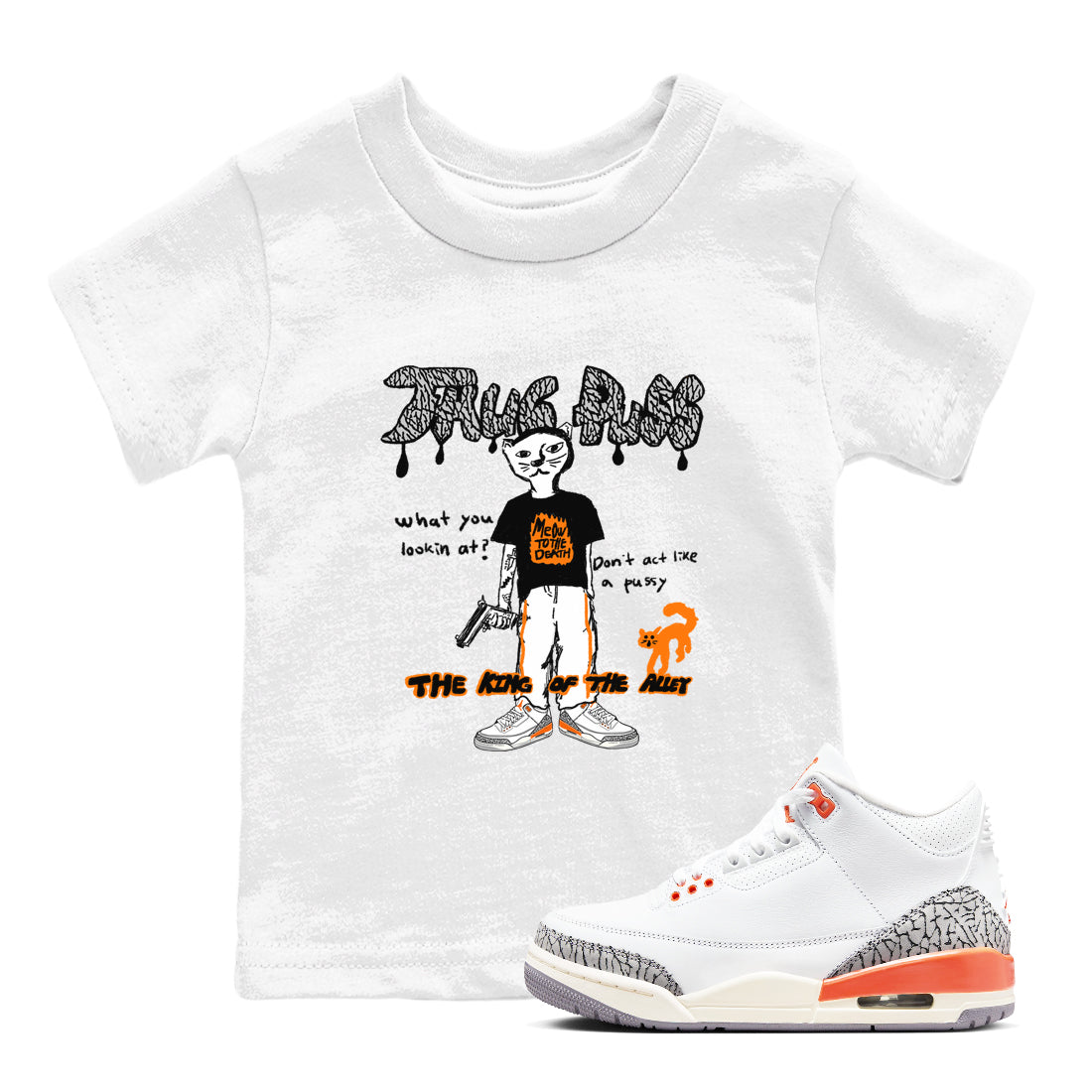 Thug Puss snkmatch Tees Kids - Air Jordan 3 Georgia Peach