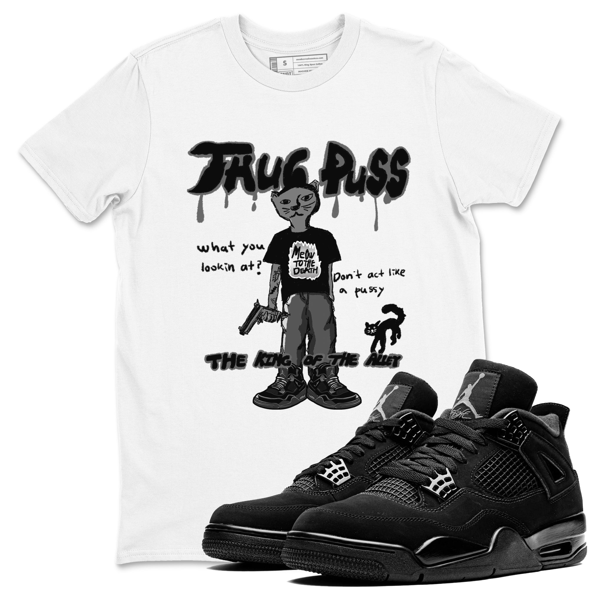 Thug Puss snkmatch Tees - Air Jordan 4 Black Cat