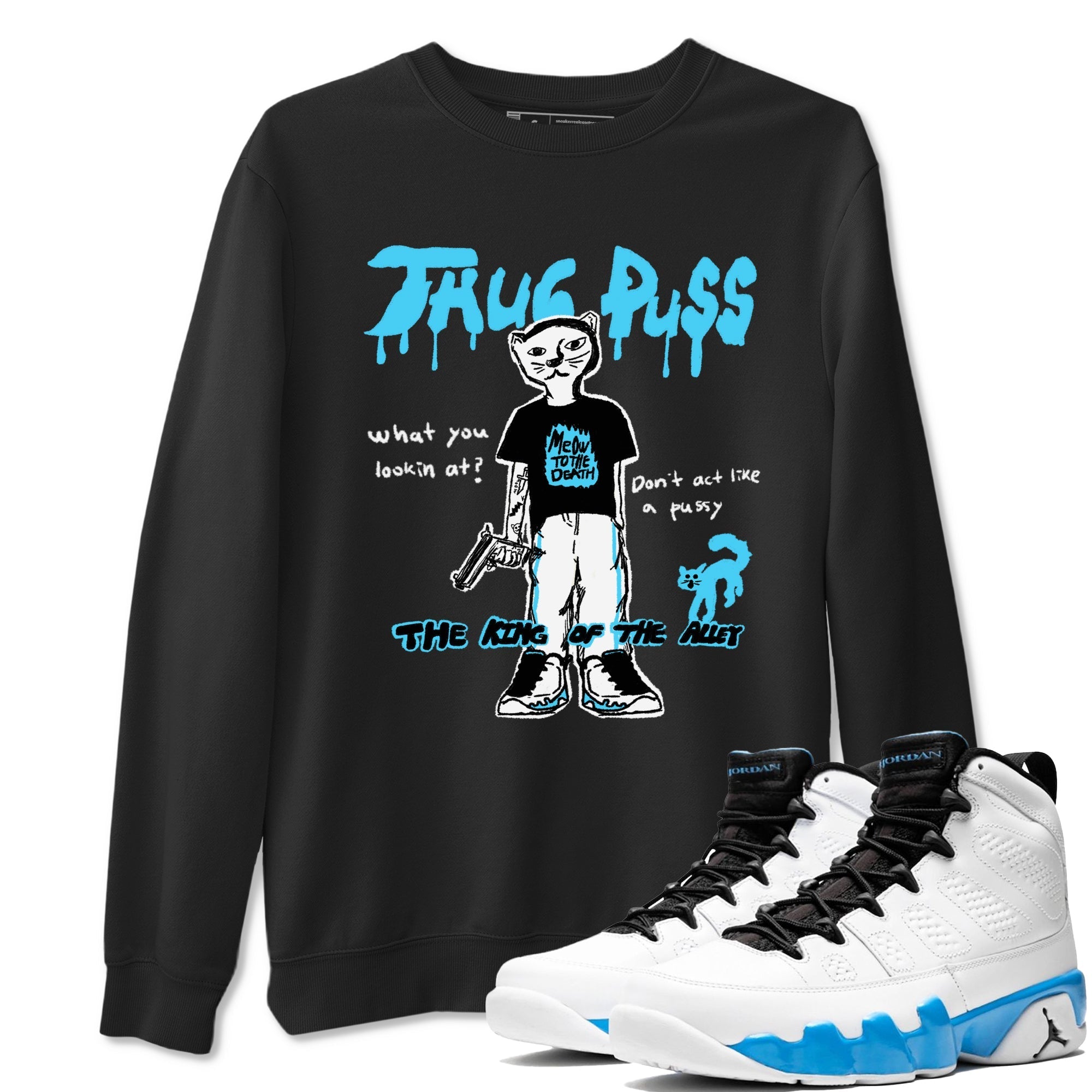 Thug Puss snkmatch Tees - Air Jordan 9 Powder Blue
