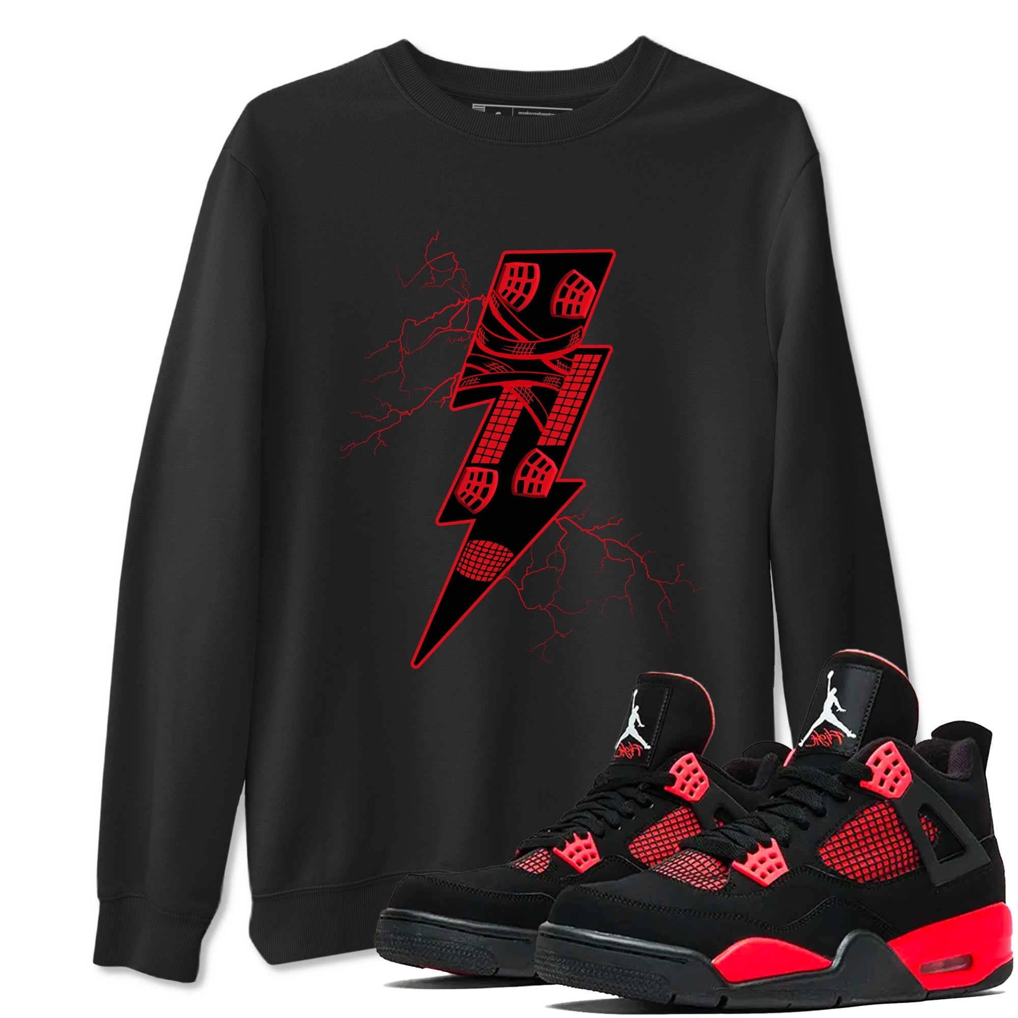Thunder Kick snkmatch Tees - Air Jordan 4 Red Thunder
