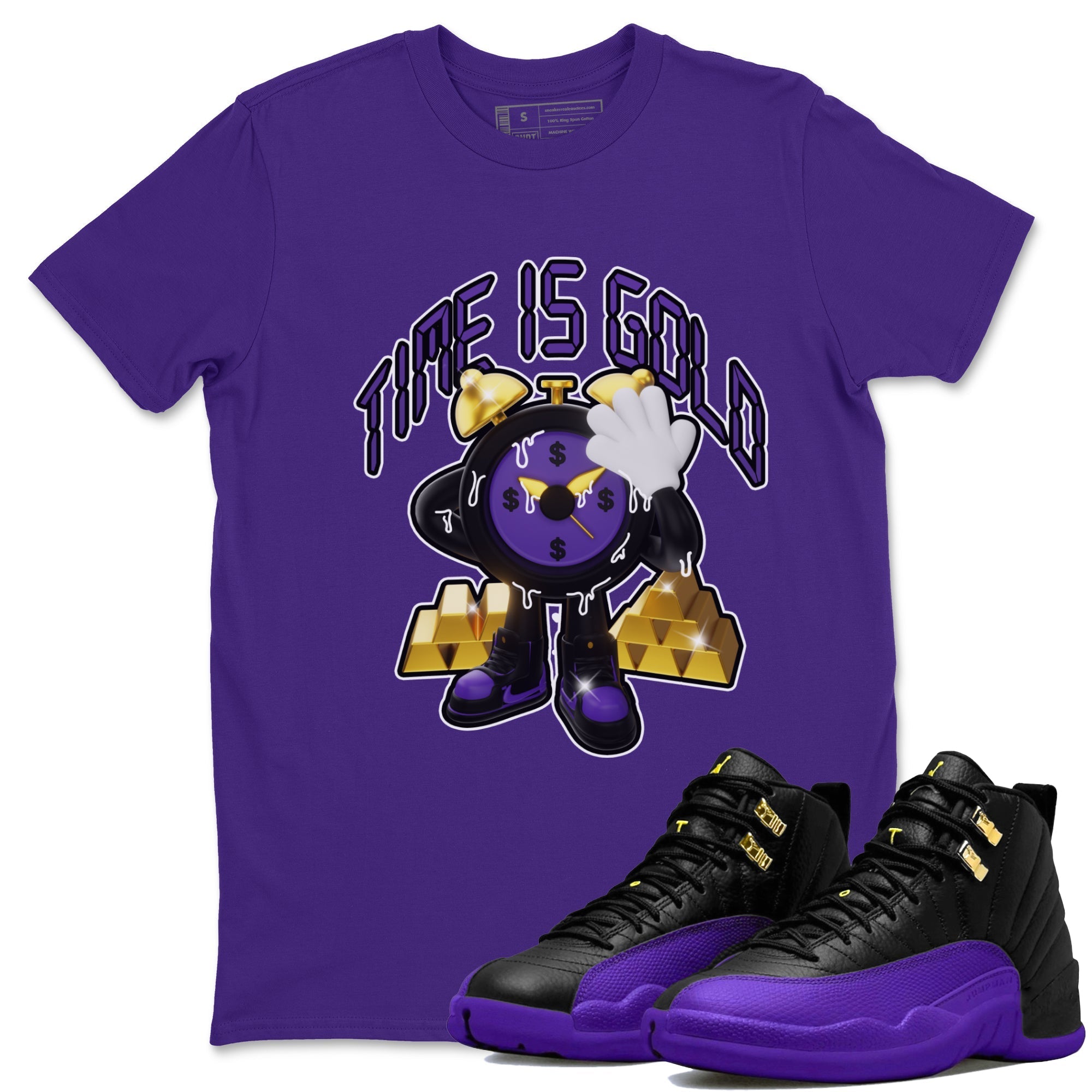 Time Is Gold snkmatch Tee - Air Jordan 12 Field Purple