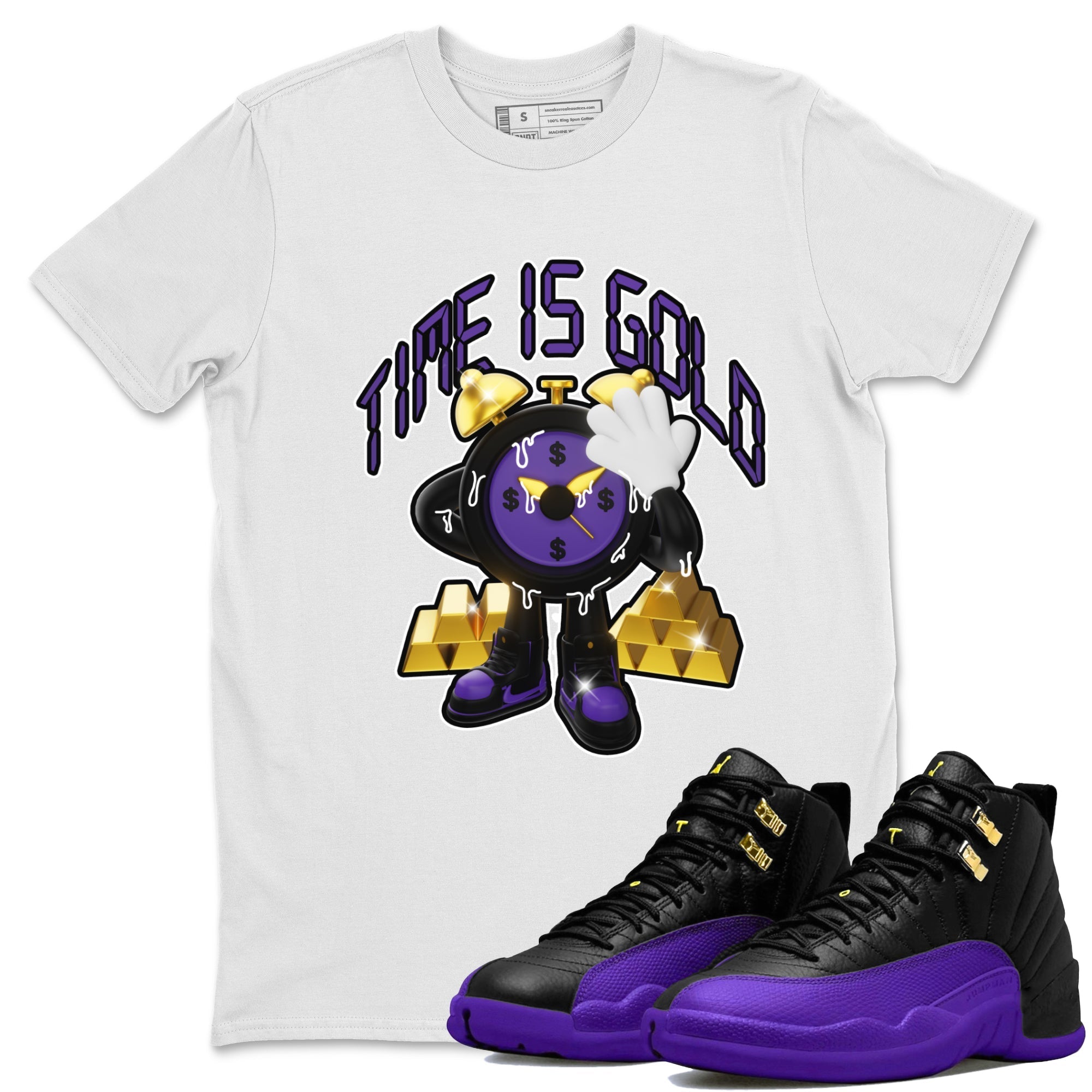 Time Is Gold snkmatch Tee - Air Jordan 12 Field Purple