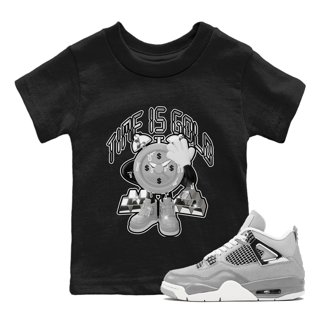 Time Is Gold snkmatch Tee Kids - Air Jordan 4 Frozen Moments