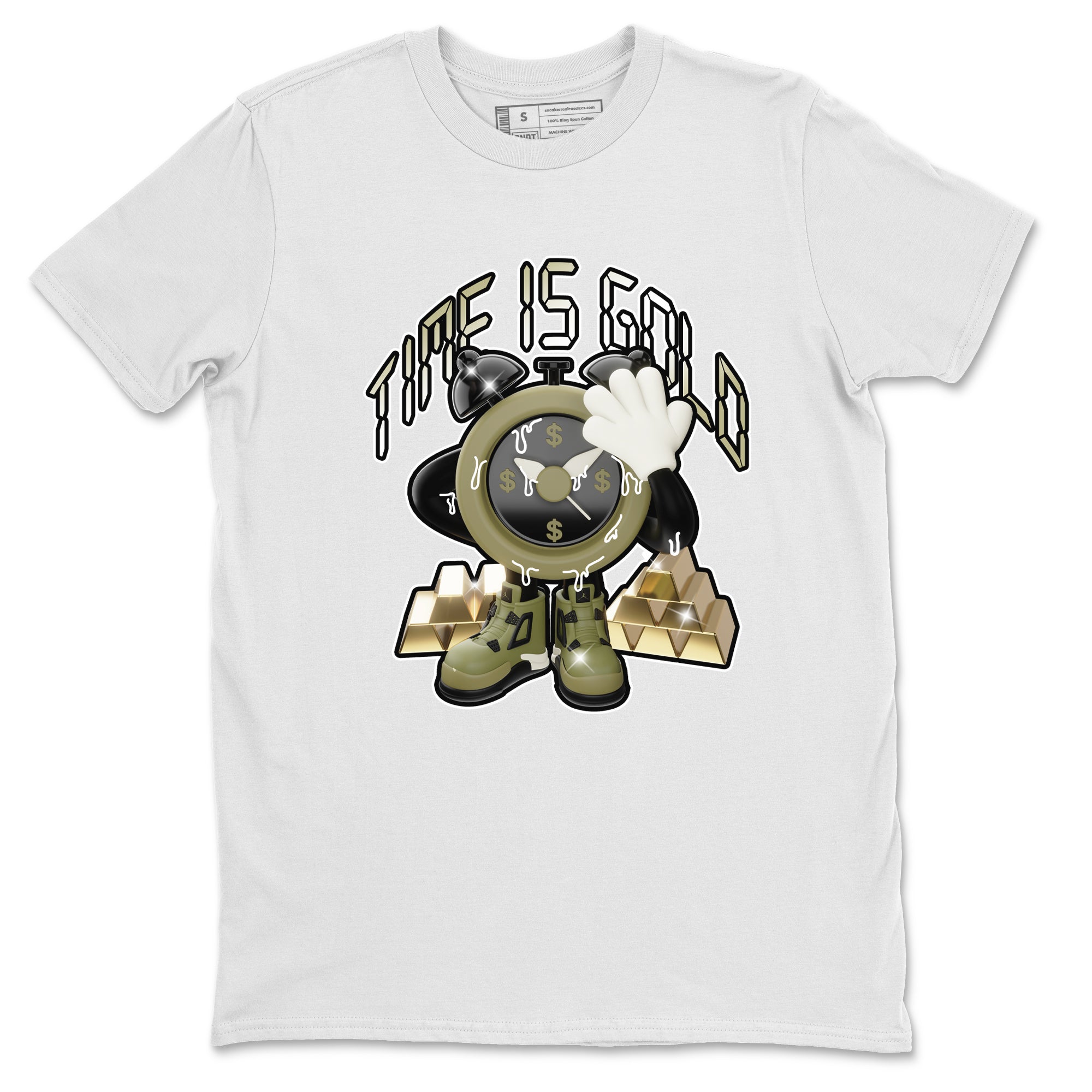Time Is Gold snkmatch Tee - Air Jordan 4 Medium Olive