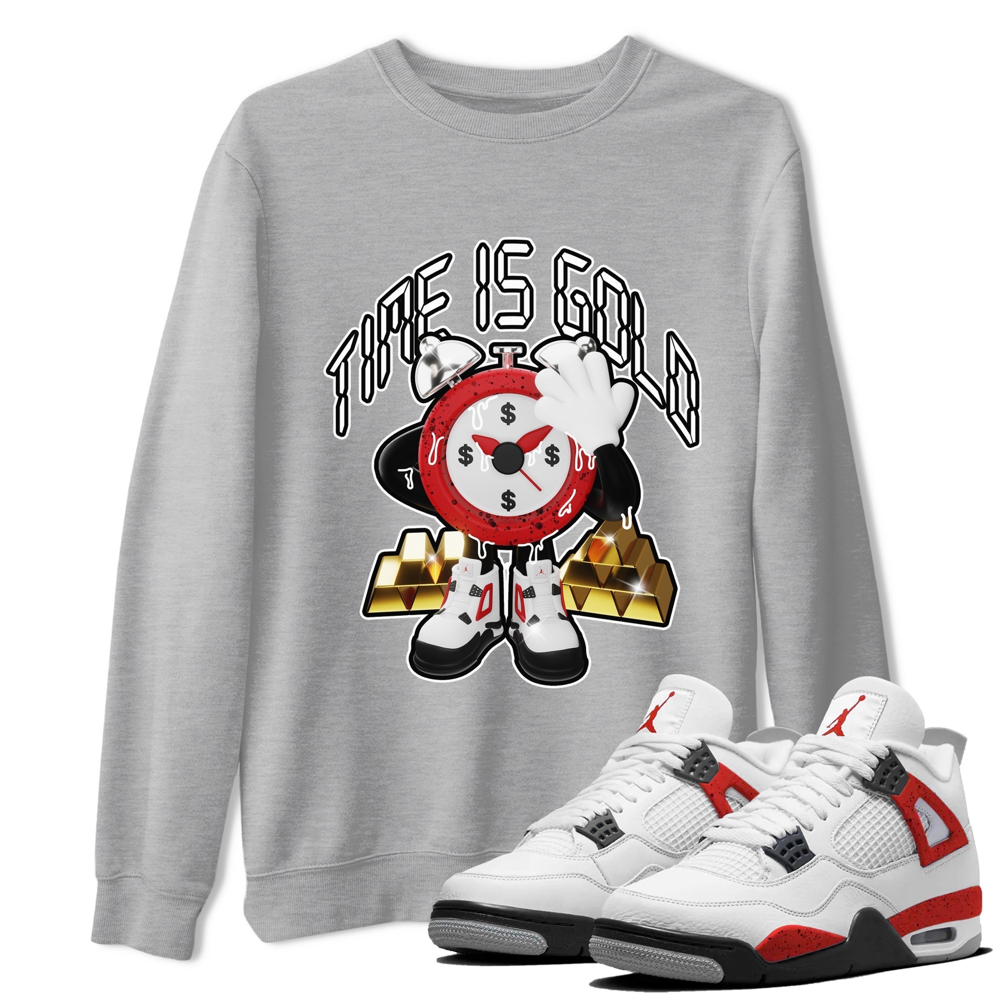 Time Is Gold snkmatch Tee - Air Jordan 4 Red Cement