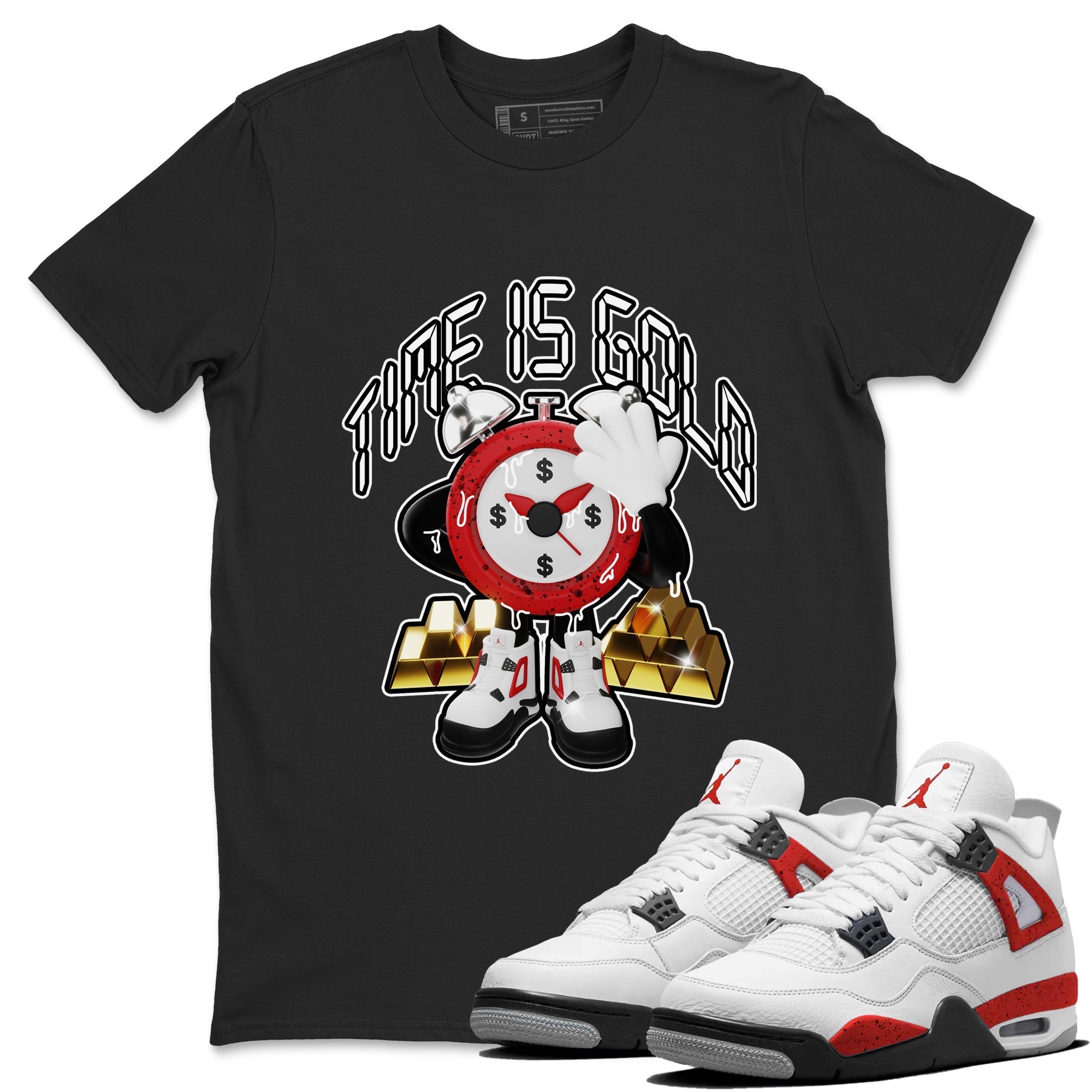 Time Is Gold snkmatch Tee - Air Jordan 4 Red Cement