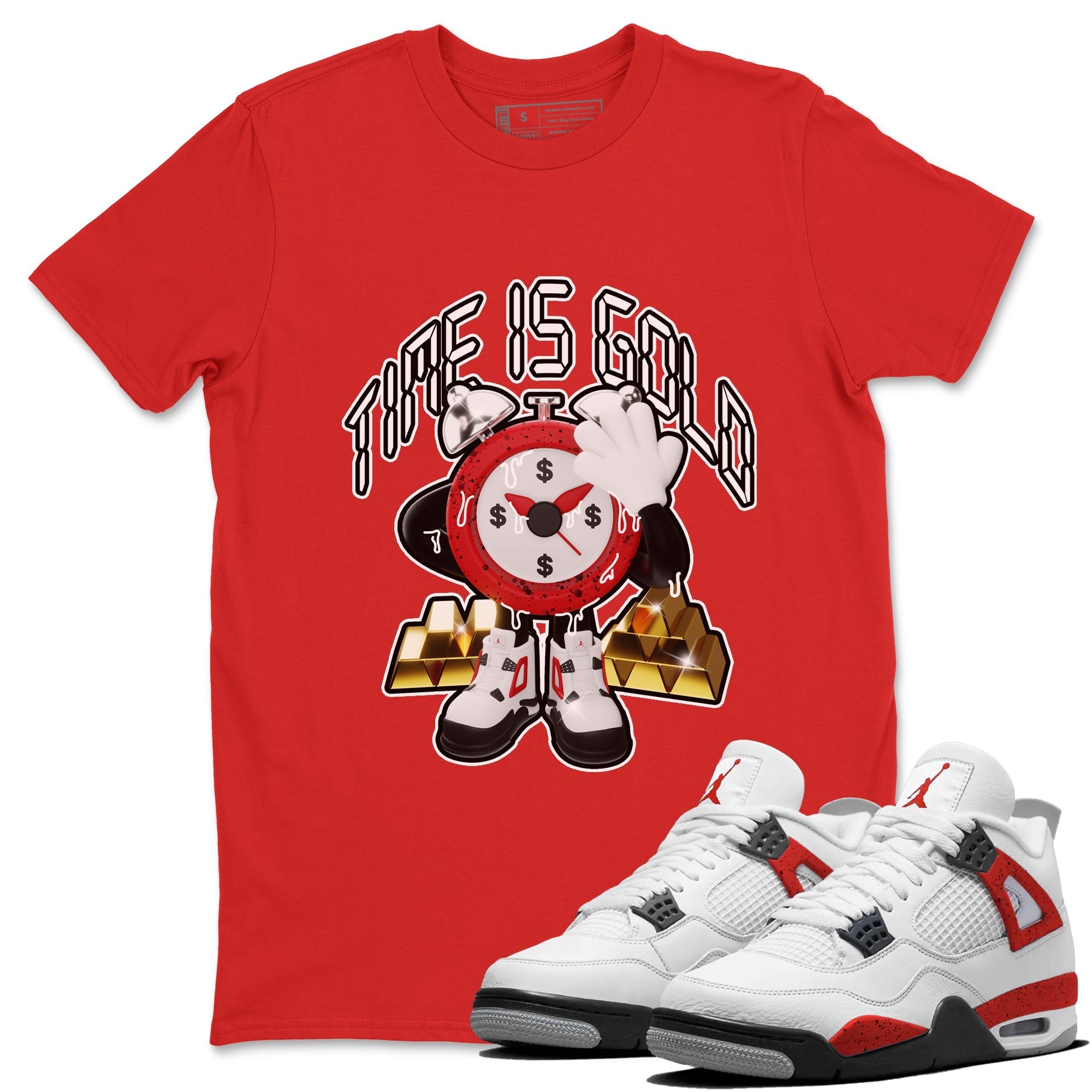 Time Is Gold snkmatch Tee - Air Jordan 4 Red Cement