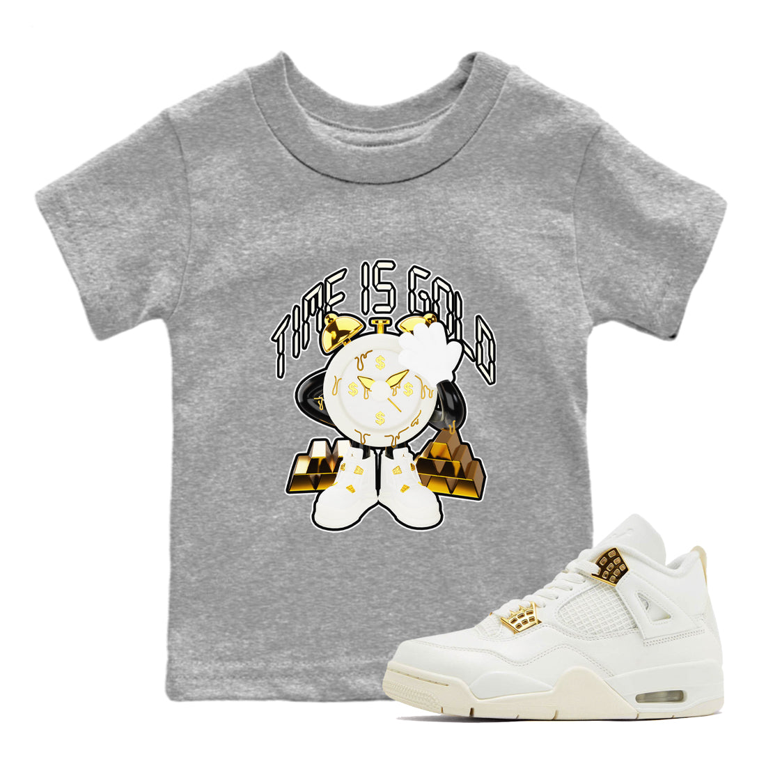 Time Is Gold snkmatch Tees Kids - Air Jordan 4 Sail 2024
