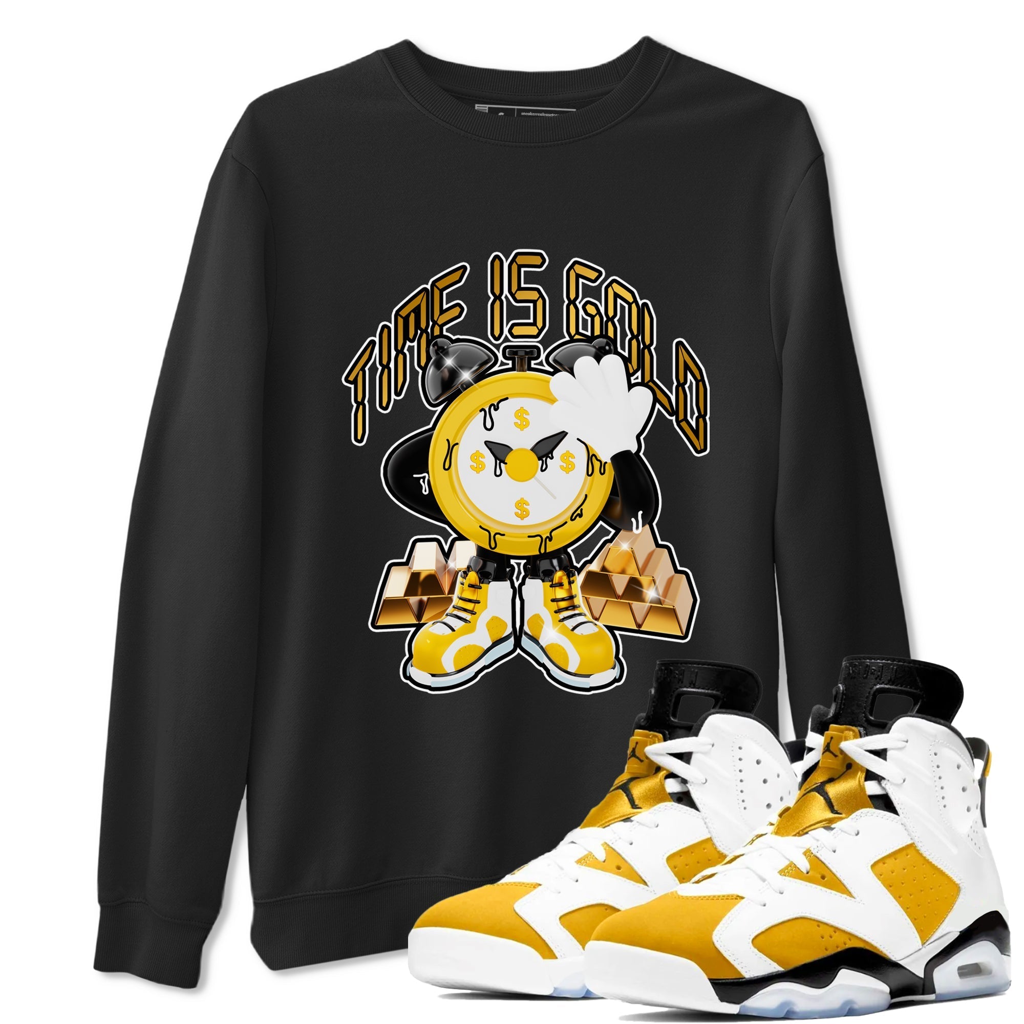 Time Is Gold snkmatch Tee - Air Jordan 6 Yellow Ochre