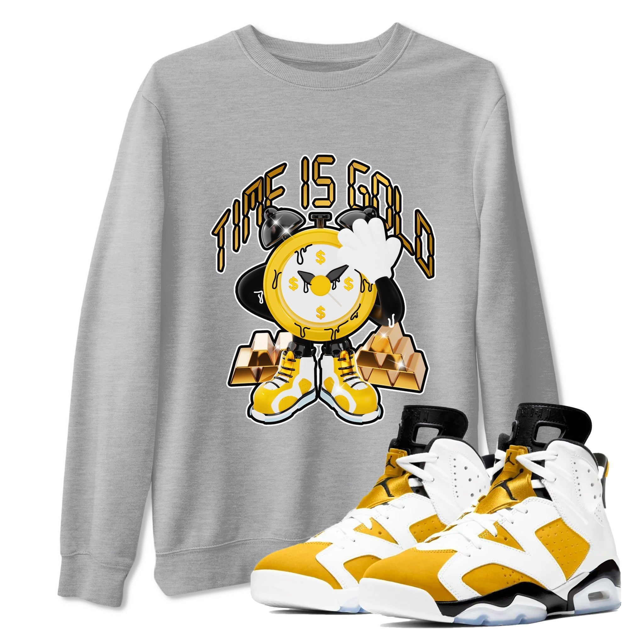 Time Is Gold snkmatch Tee - Air Jordan 6 Yellow Ochre