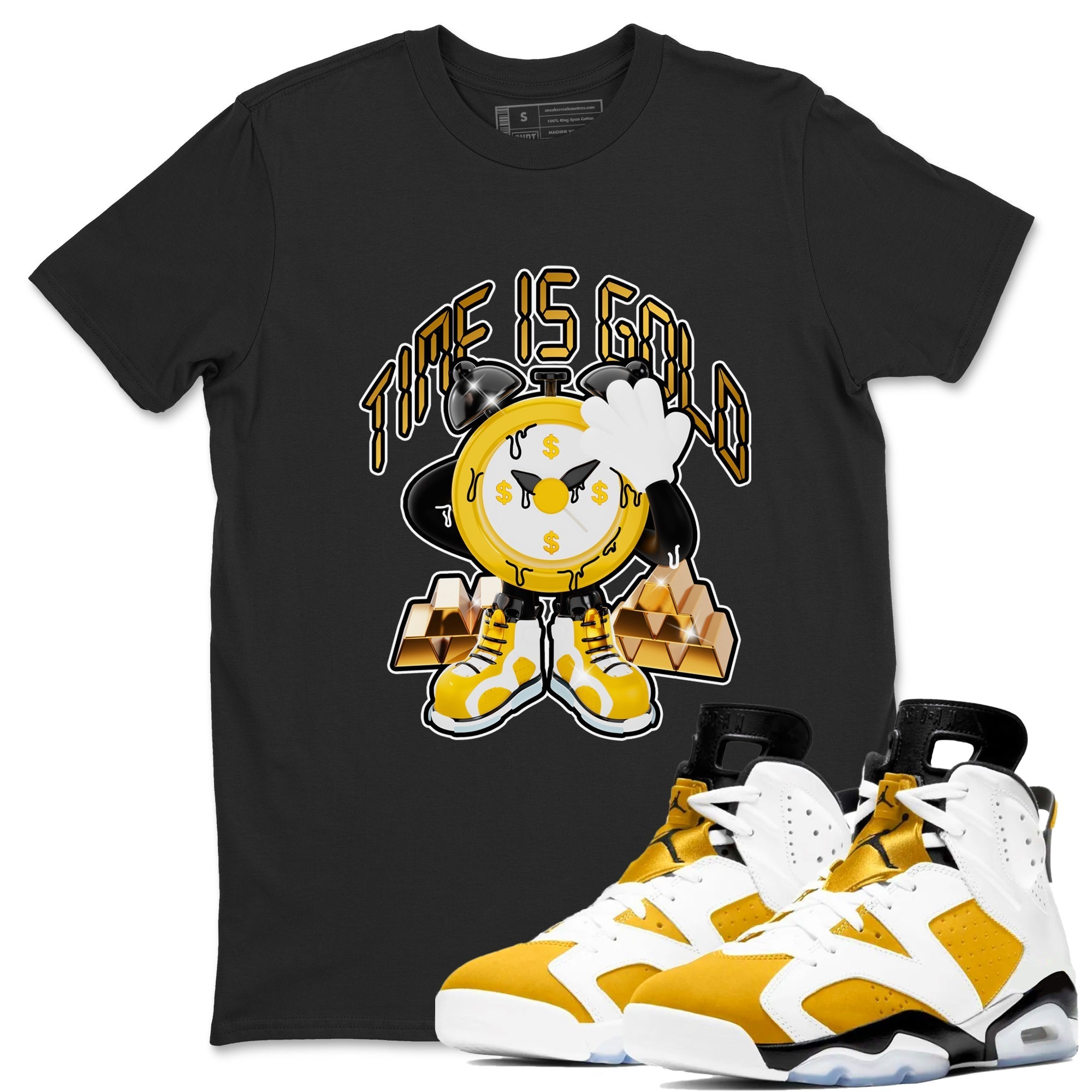 Time Is Gold snkmatch Tee - Air Jordan 6 Yellow Ochre