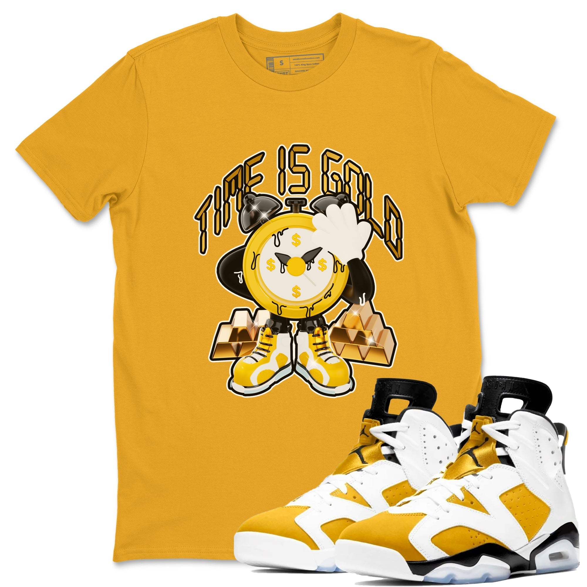 Time Is Gold snkmatch Tee - Air Jordan 6 Yellow Ochre