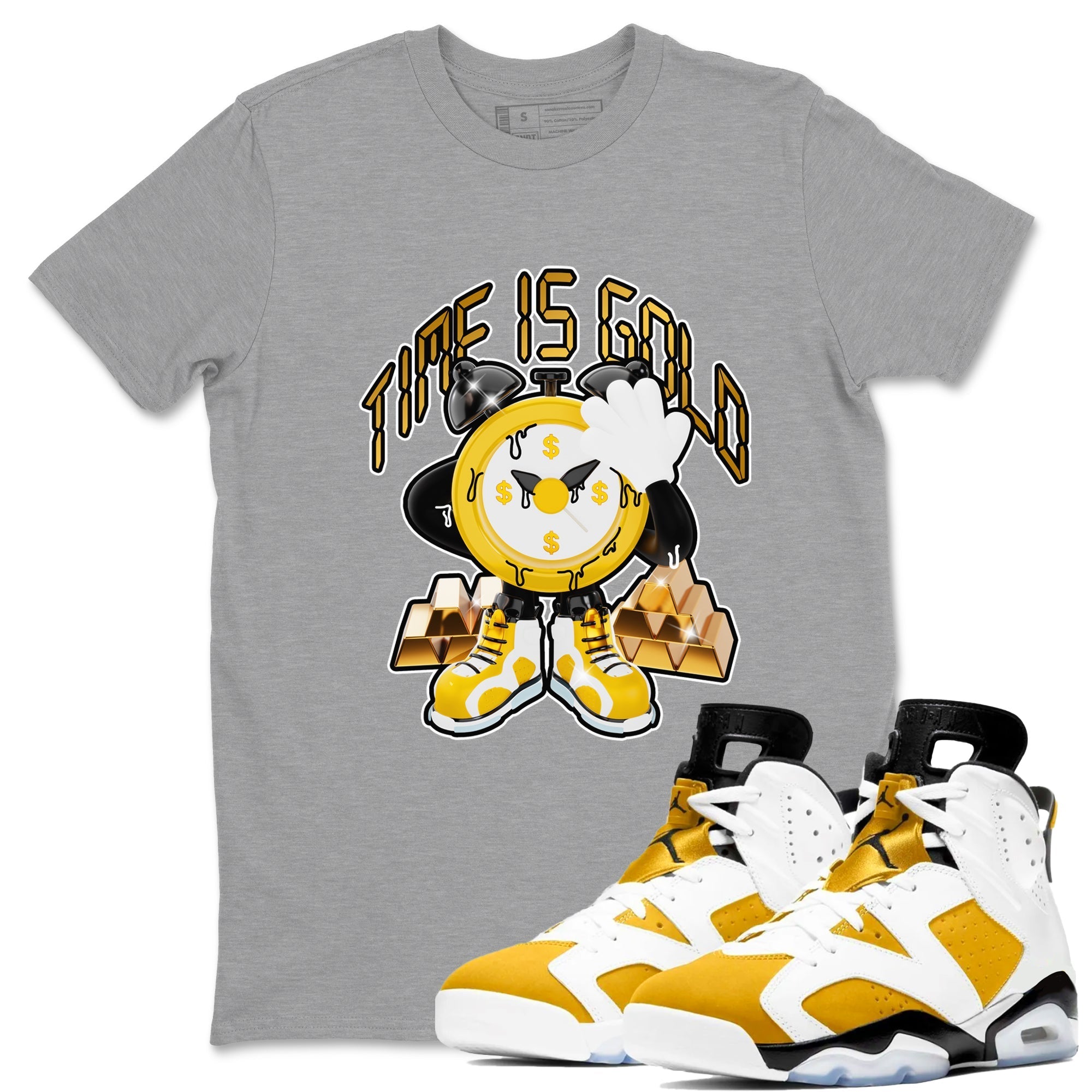 Time Is Gold snkmatch Tee - Air Jordan 6 Yellow Ochre