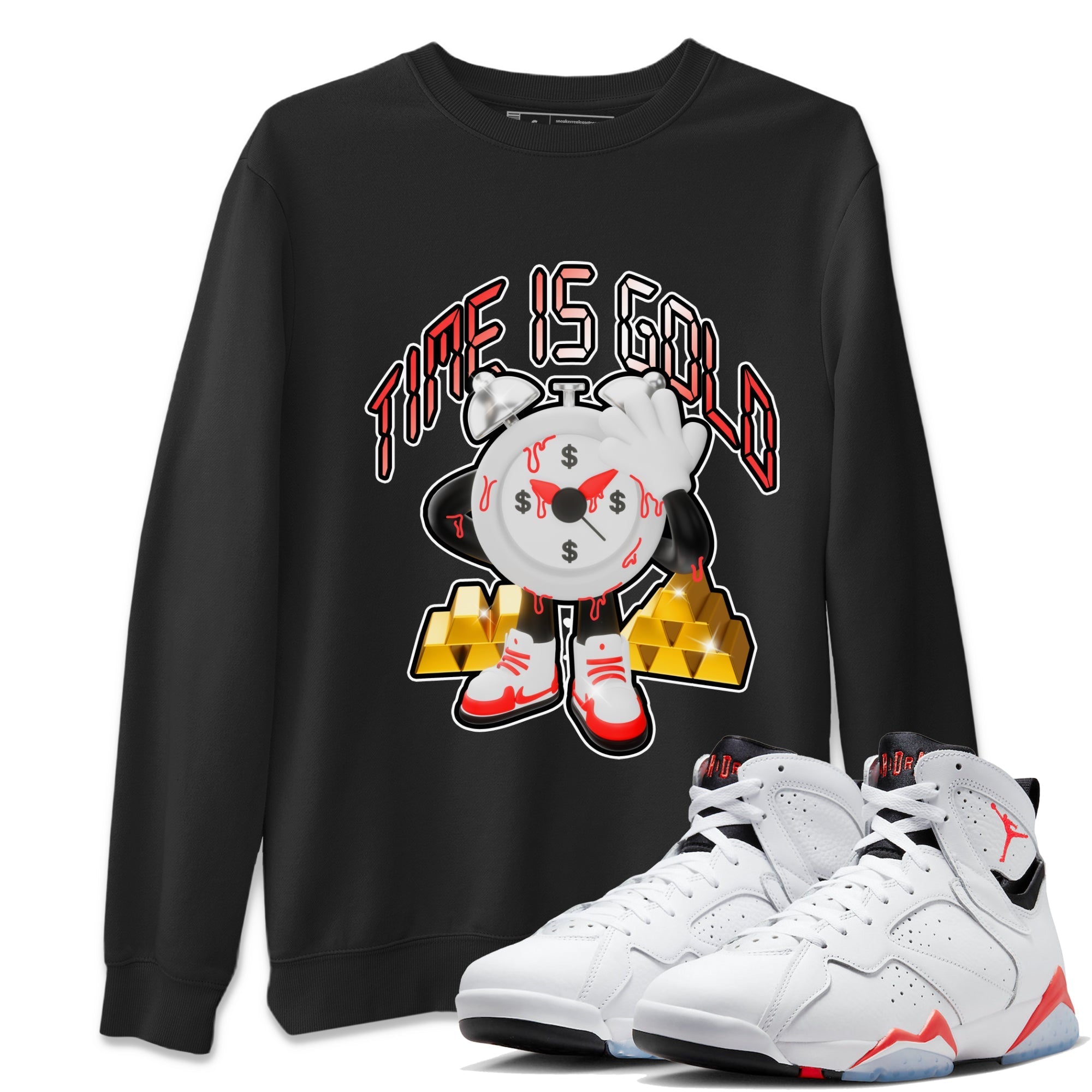 Time Is Gold snkmatch Tee - Air Jordan 7 White Infrared