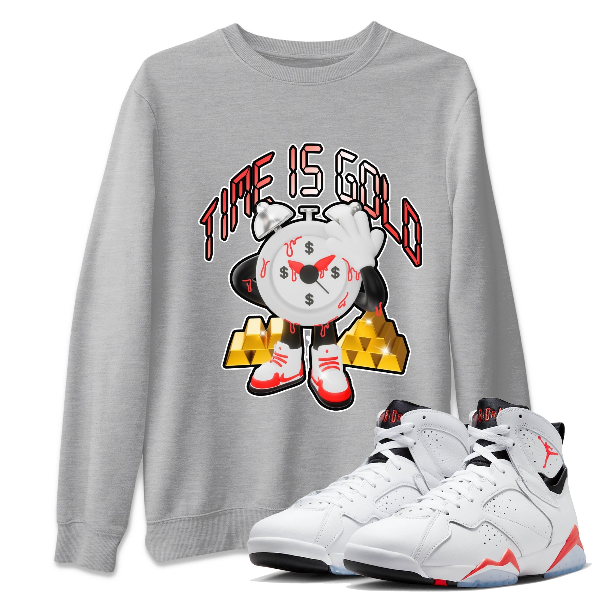 Time Is Gold snkmatch Tee - Air Jordan 7 White Infrared