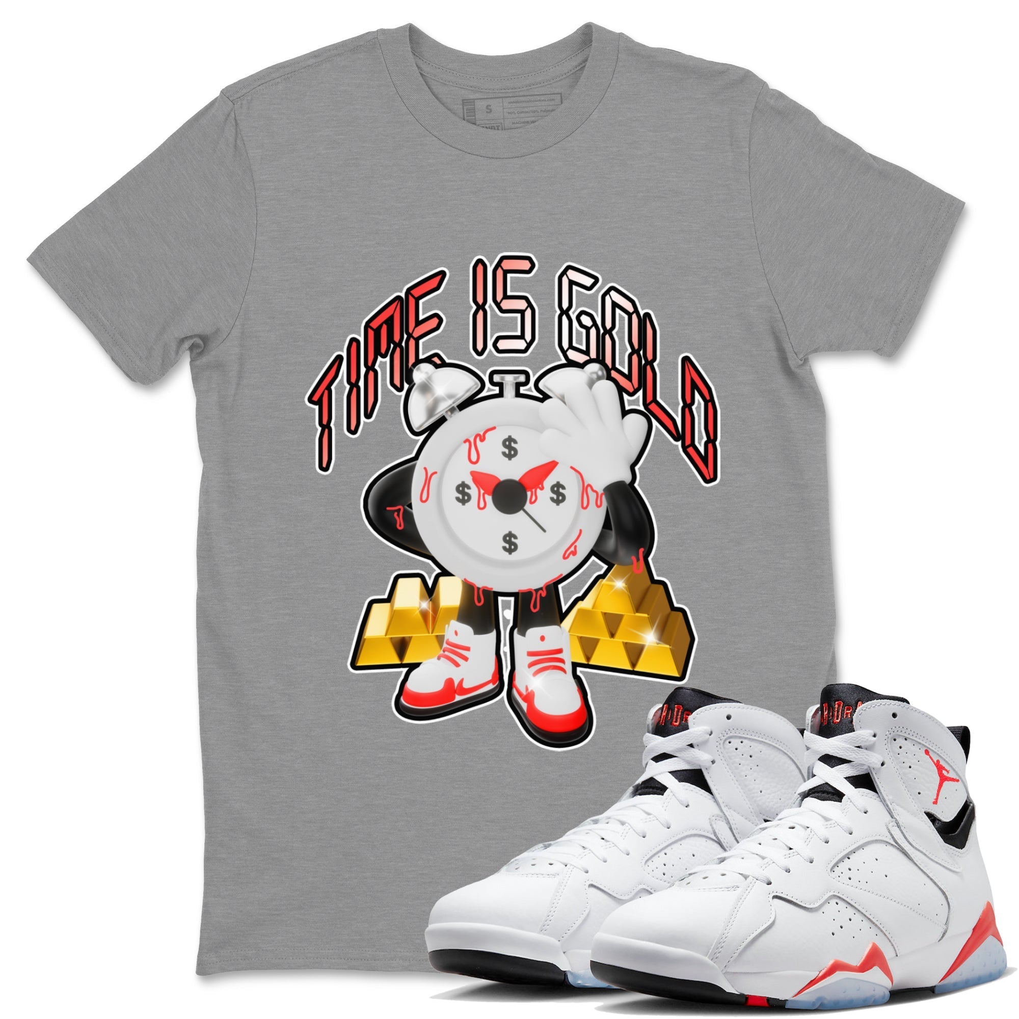 Time Is Gold snkmatch Tee - Air Jordan 7 White Infrared