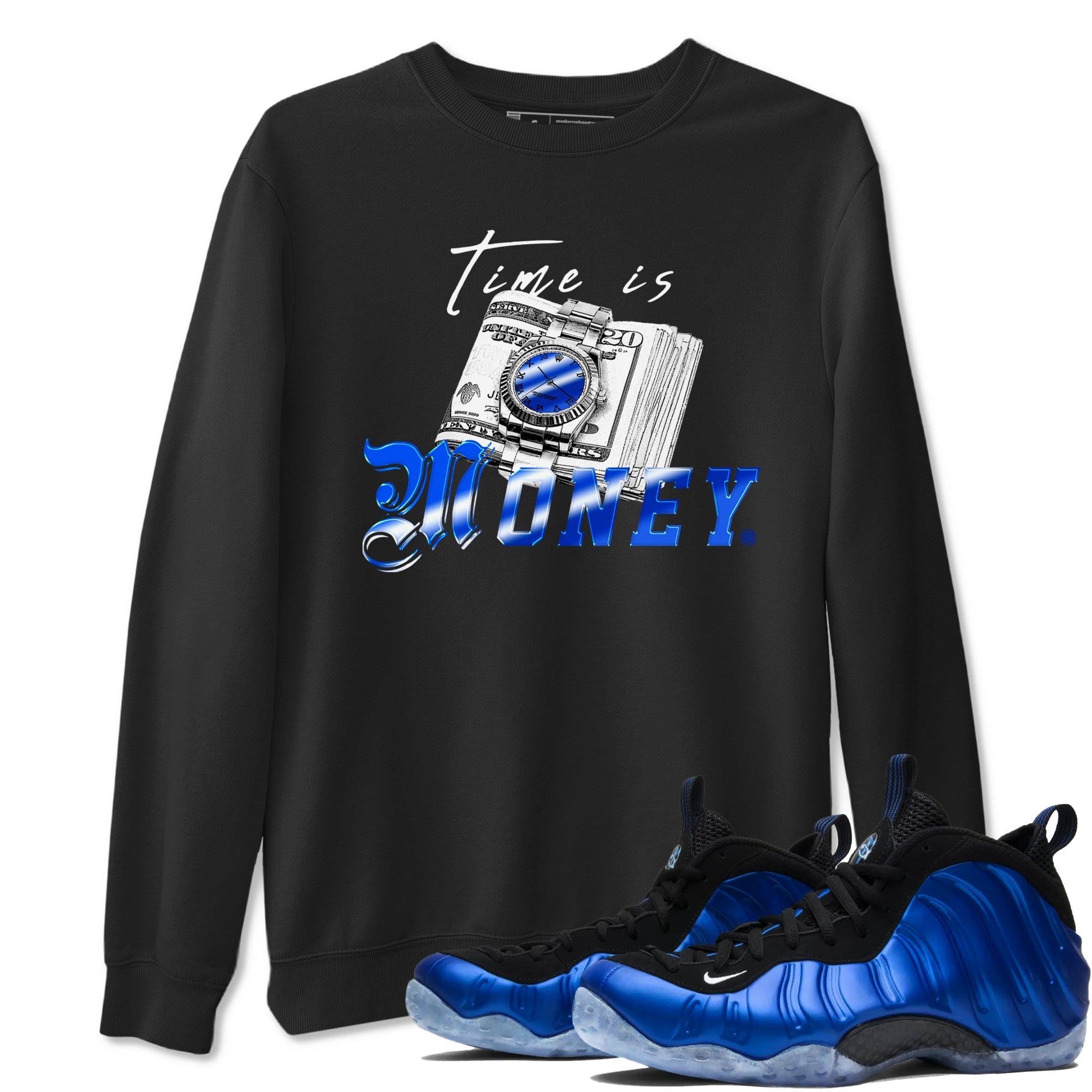Time Is Money snkmatch Tees - Air Foamposite One Royal