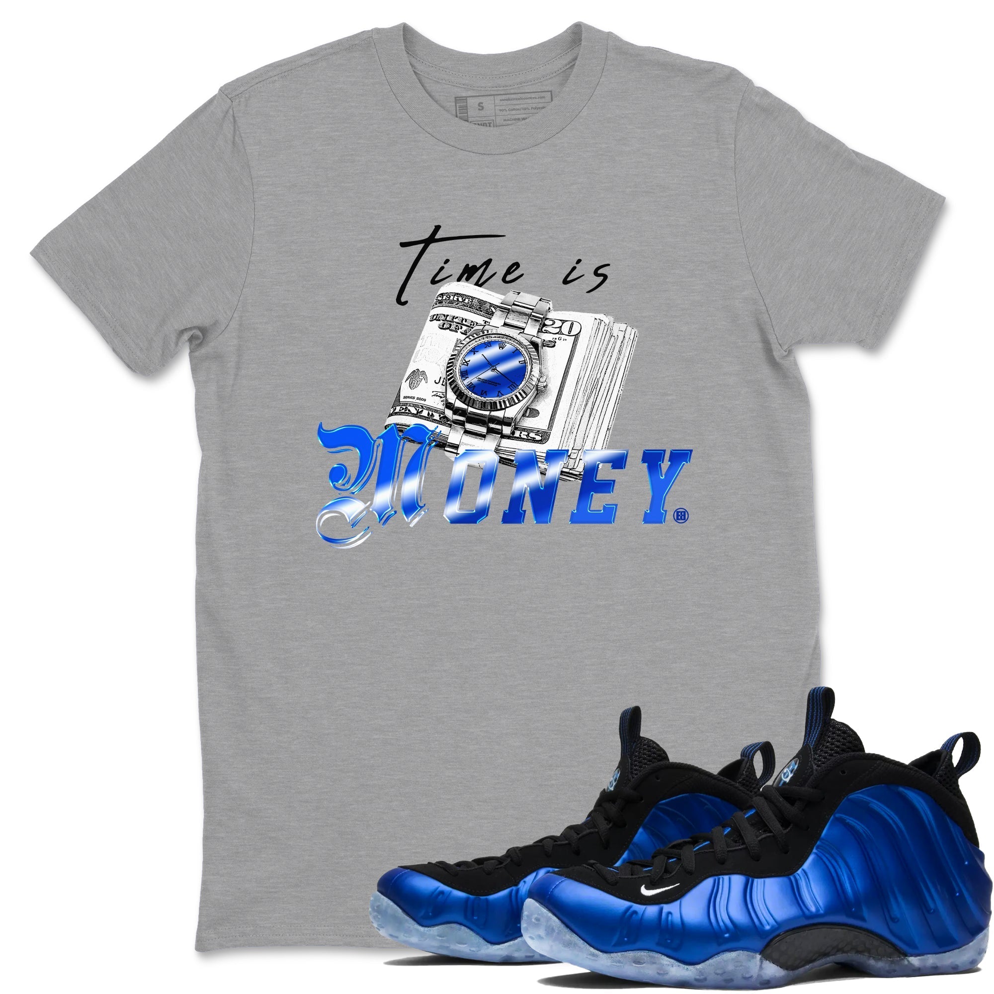 Time Is Money snkmatch Tees - Air Foamposite One Royal