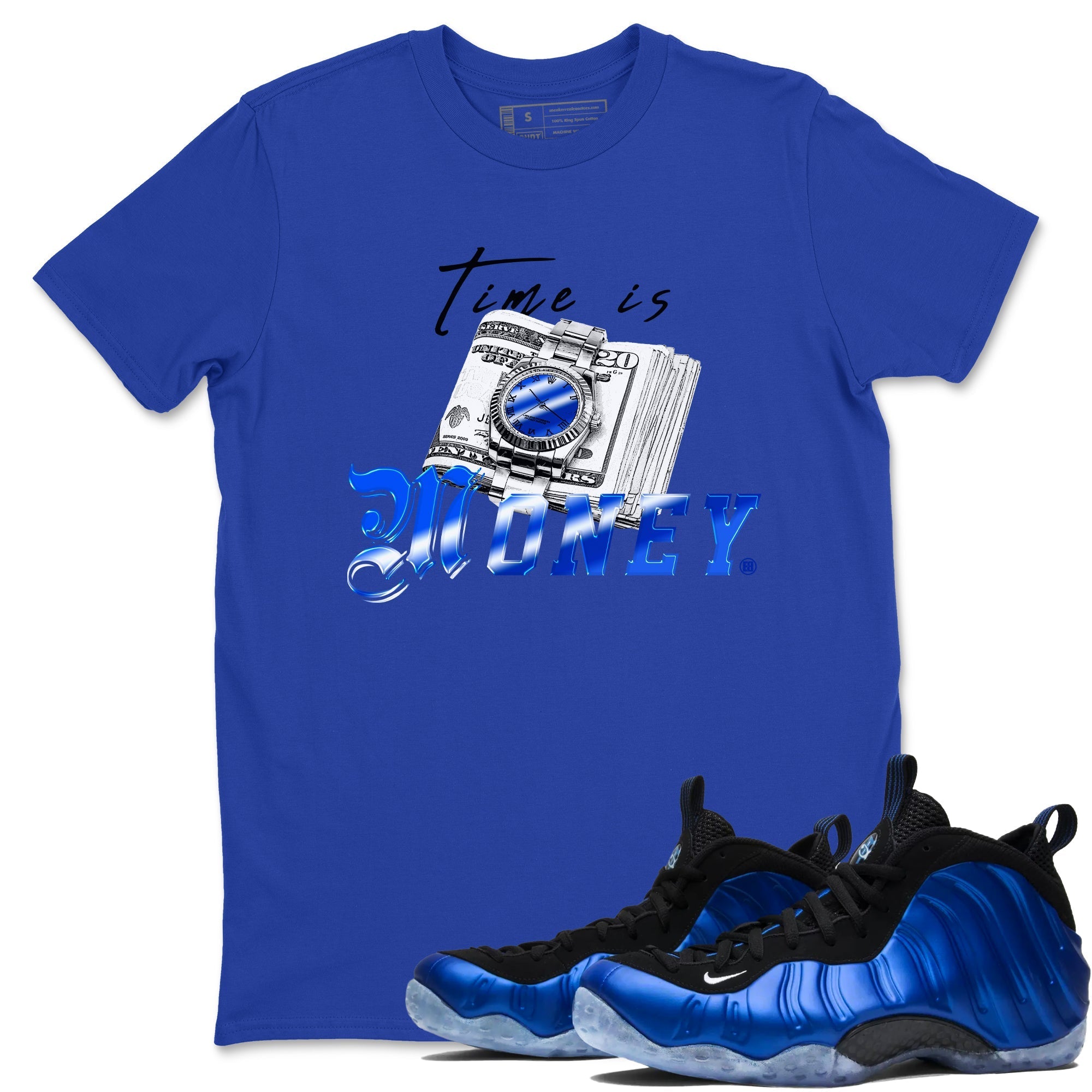 Time Is Money snkmatch Tees - Air Foamposite One Royal