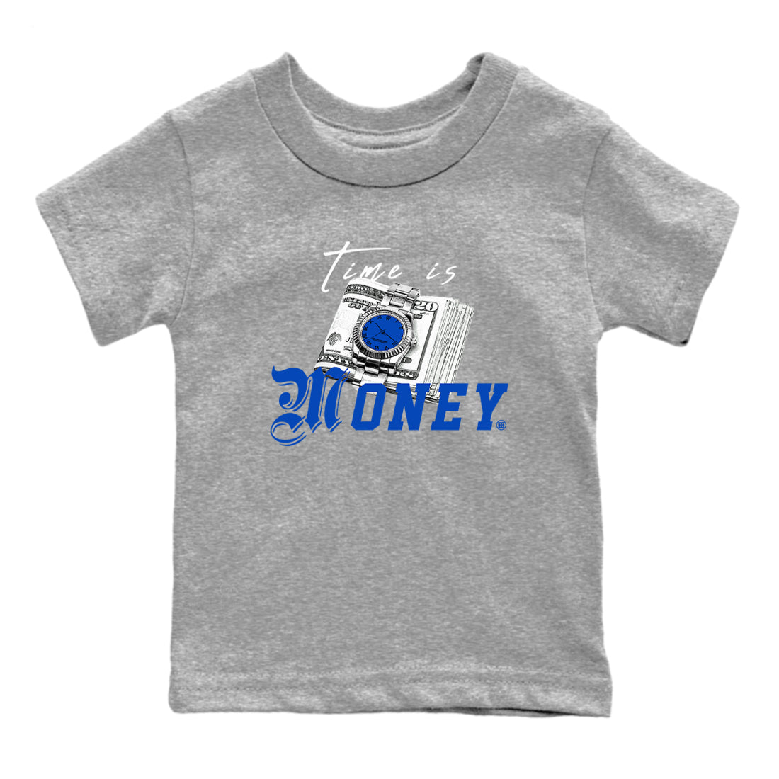 Time Is Money snkmatch Tees Kids - Air Jordan 1 Game Royal