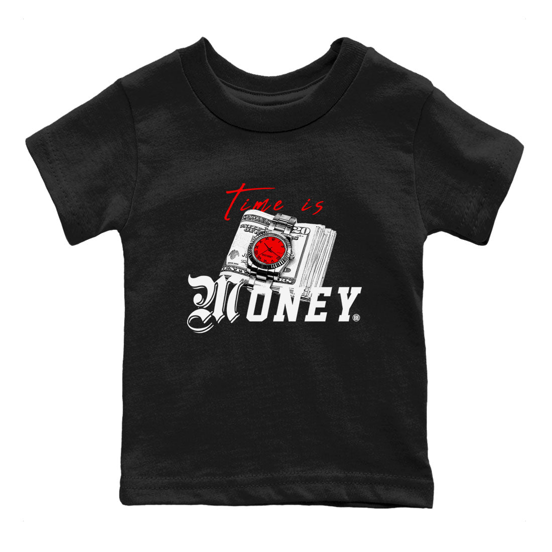 Time Is Money snkmatch Tees Kids - Air Jordan 4 Bred Reimagined