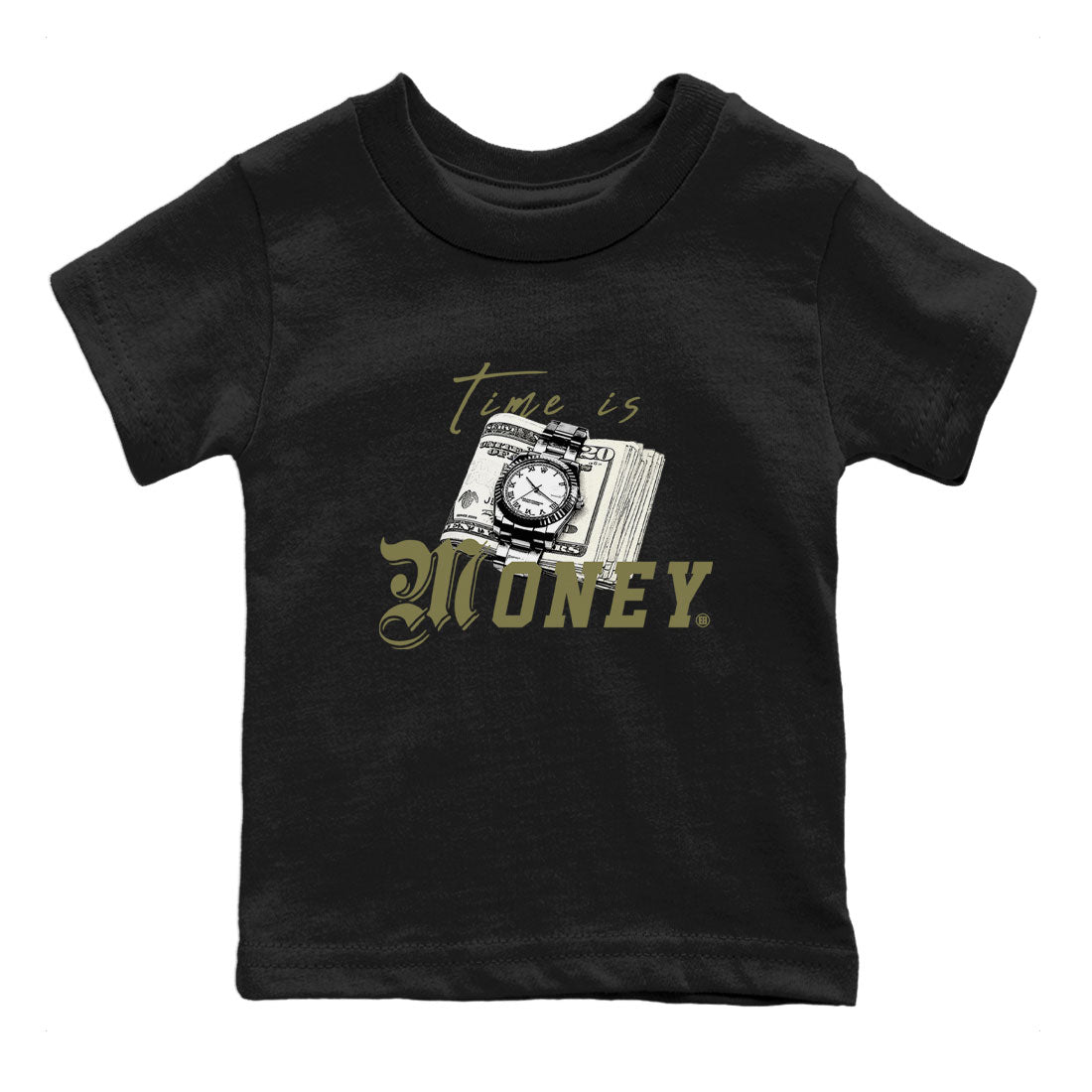 Time Is Money snkmatch Tee Kids - Air Jordan 4 Medium Olive