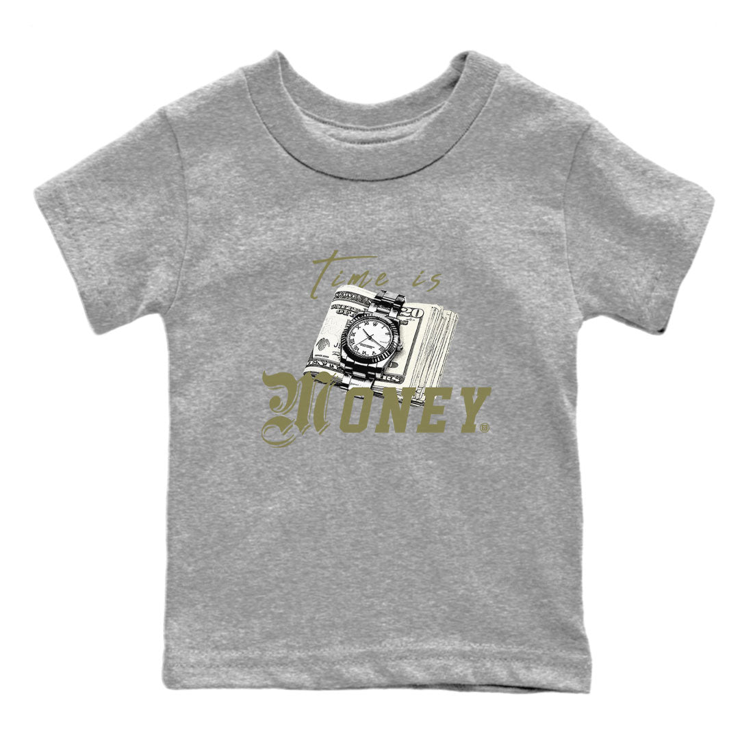Time Is Money snkmatch Tee Kids - Air Jordan 4 Medium Olive