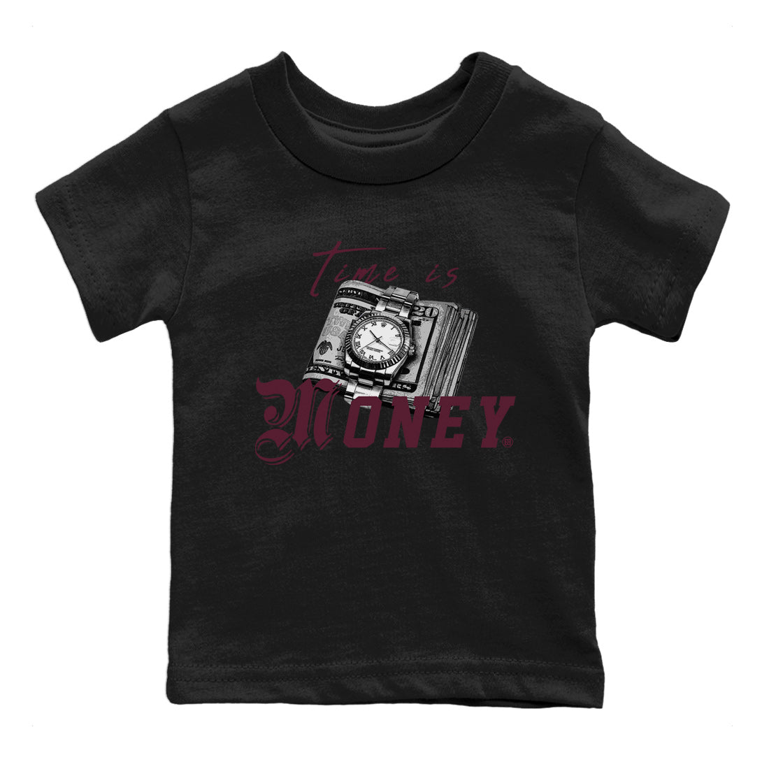 Time Is Money Kids Tops - Air Jordan 5 Burgundy
